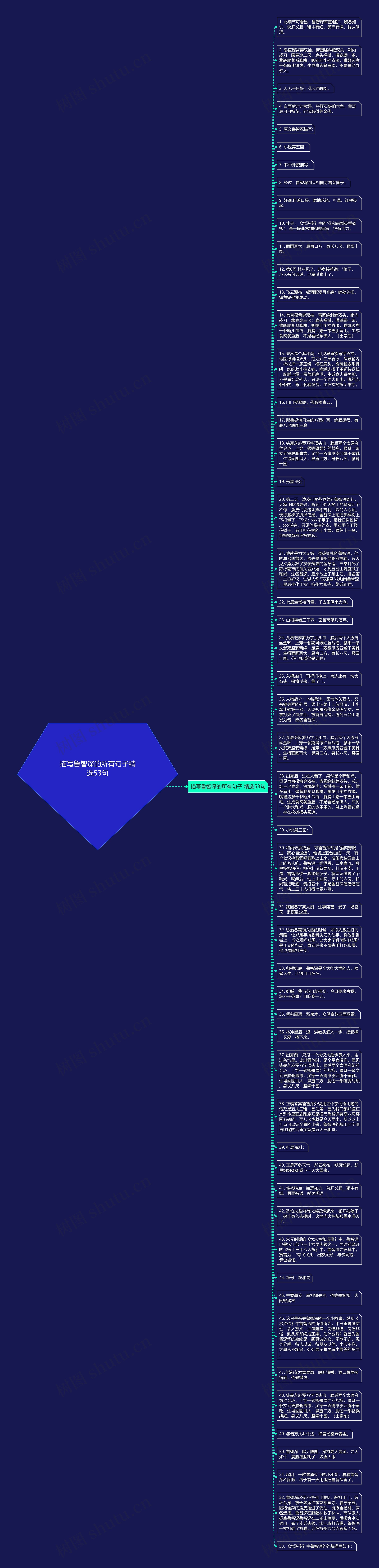 描写鲁智深的所有句子精选53句思维导图