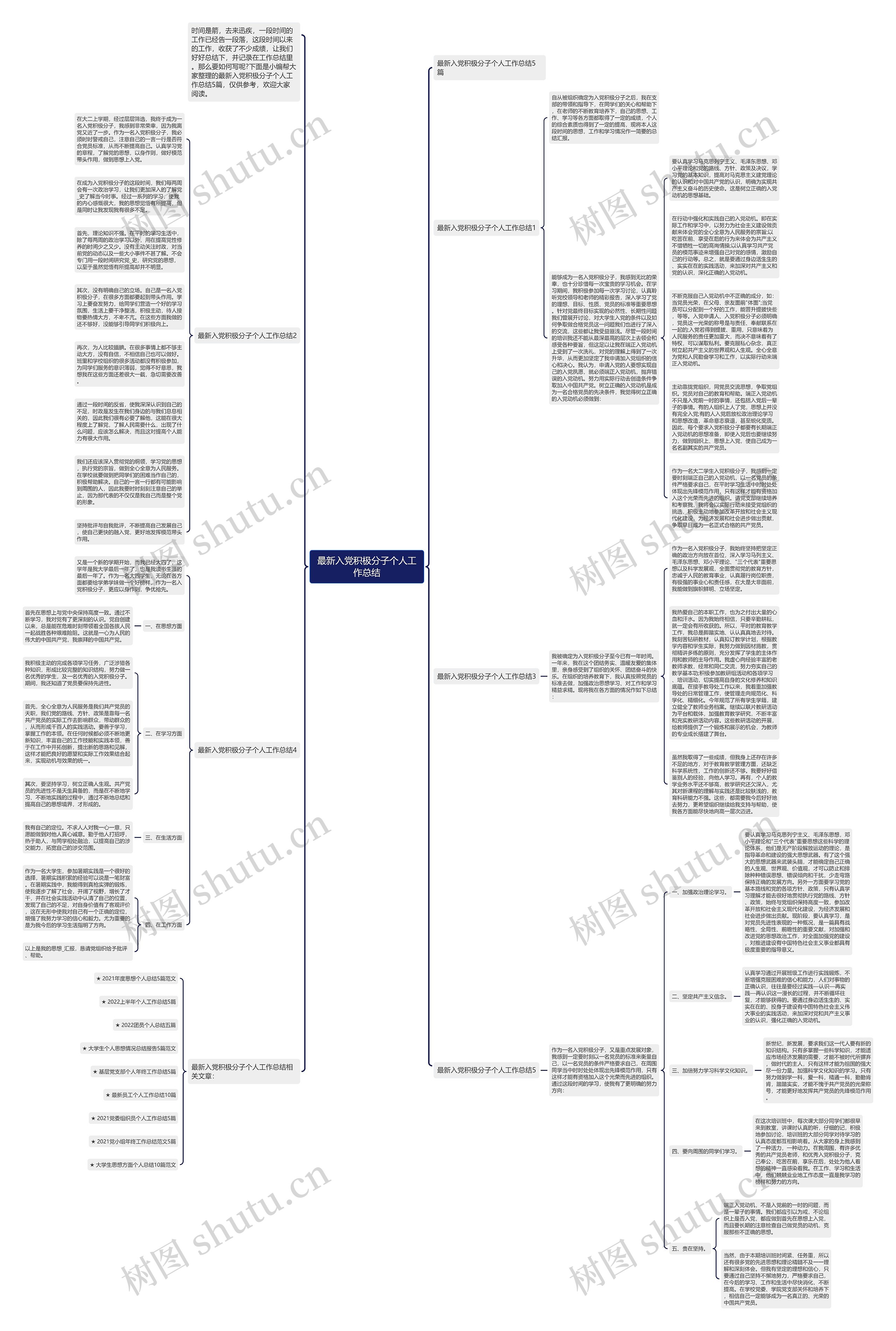 最新入党积极分子个人工作总结思维导图