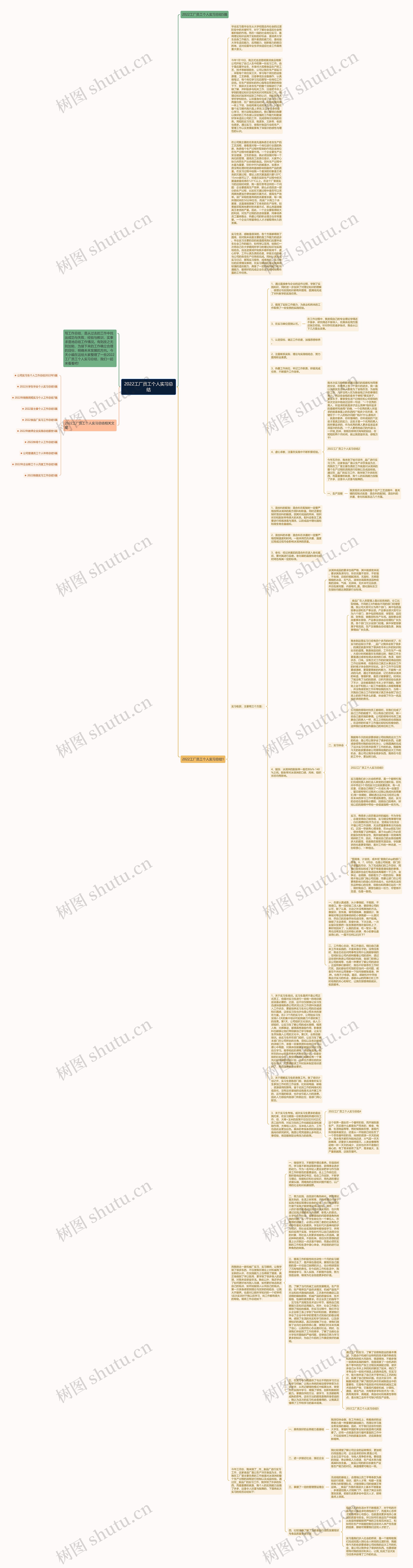 2022工厂员工个人实习总结思维导图