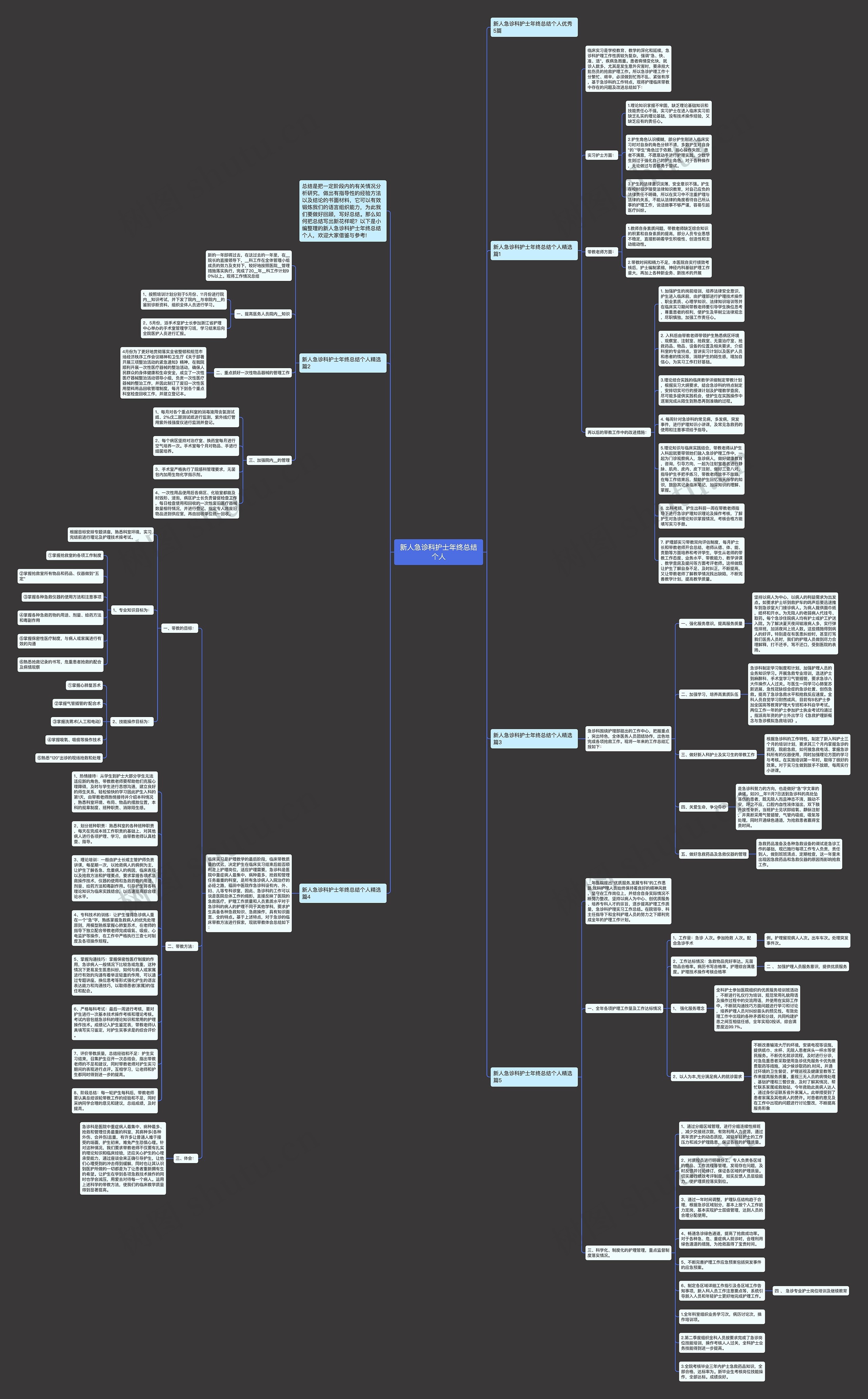 新人急诊科护士年终总结个人思维导图