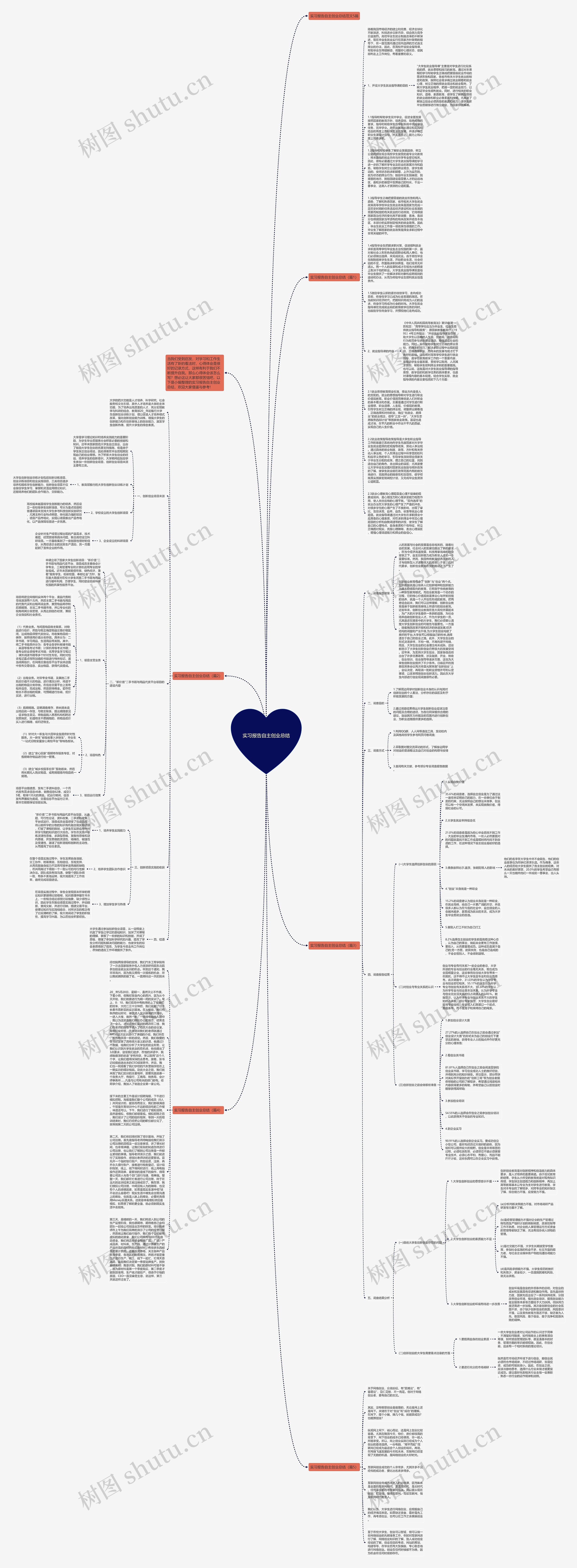 实习报告自主创业总结思维导图