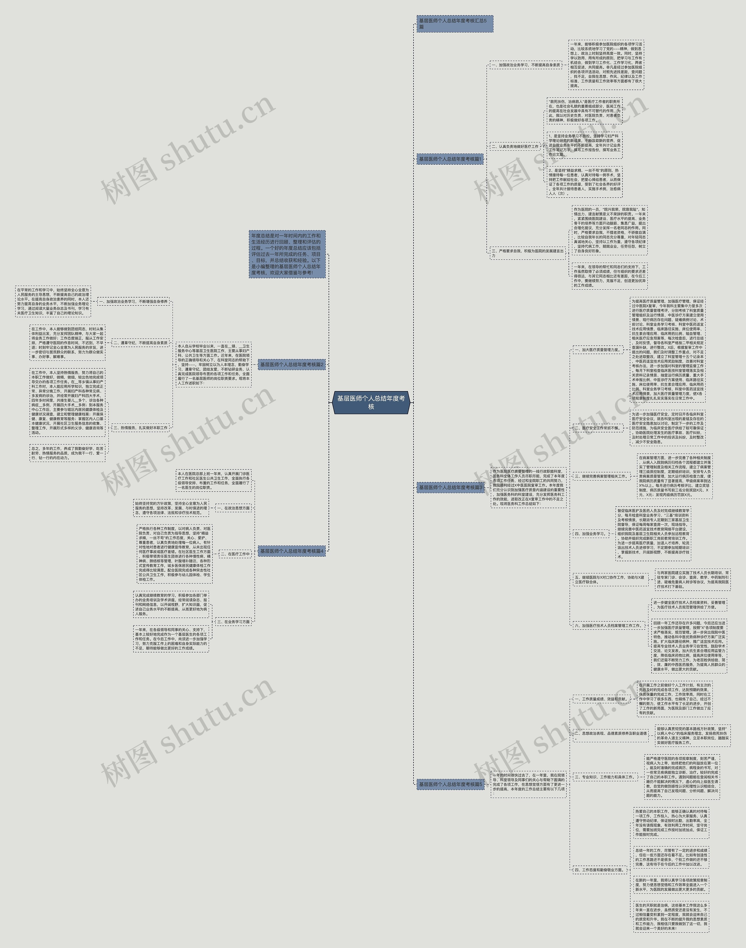 基层医师个人总结年度考核思维导图