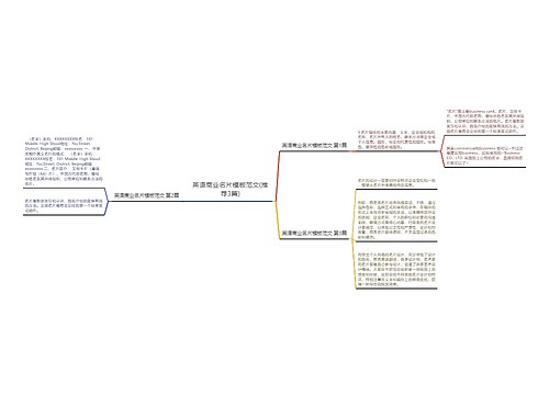 英语商业名片模板范文(推荐3篇)