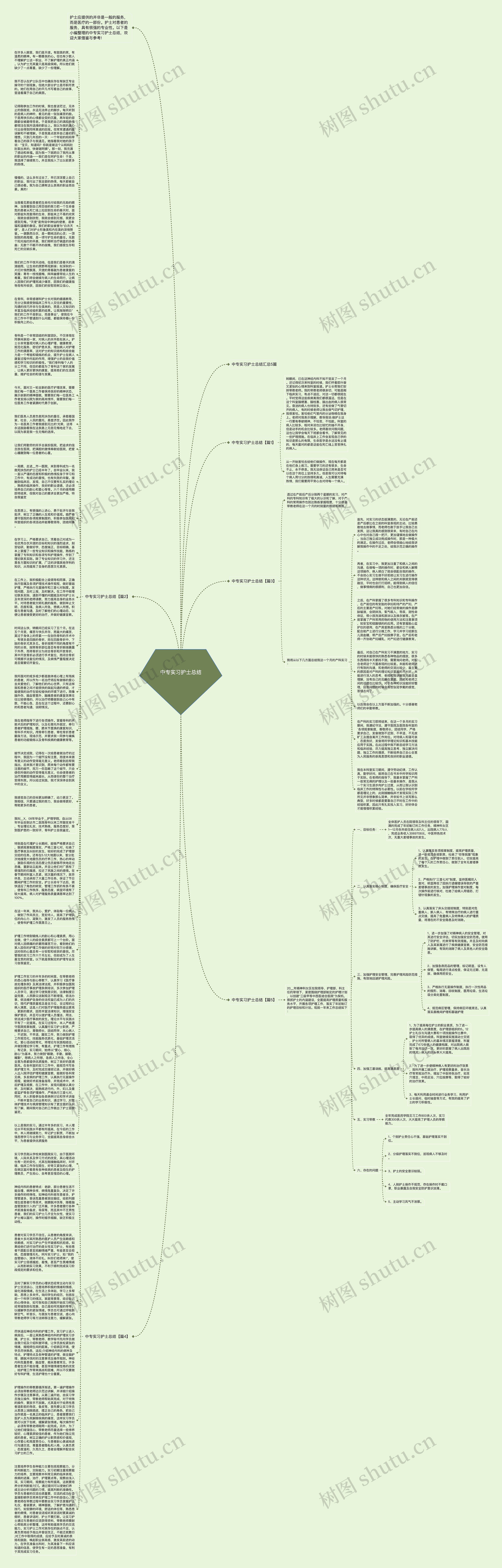 中专实习护士总结思维导图