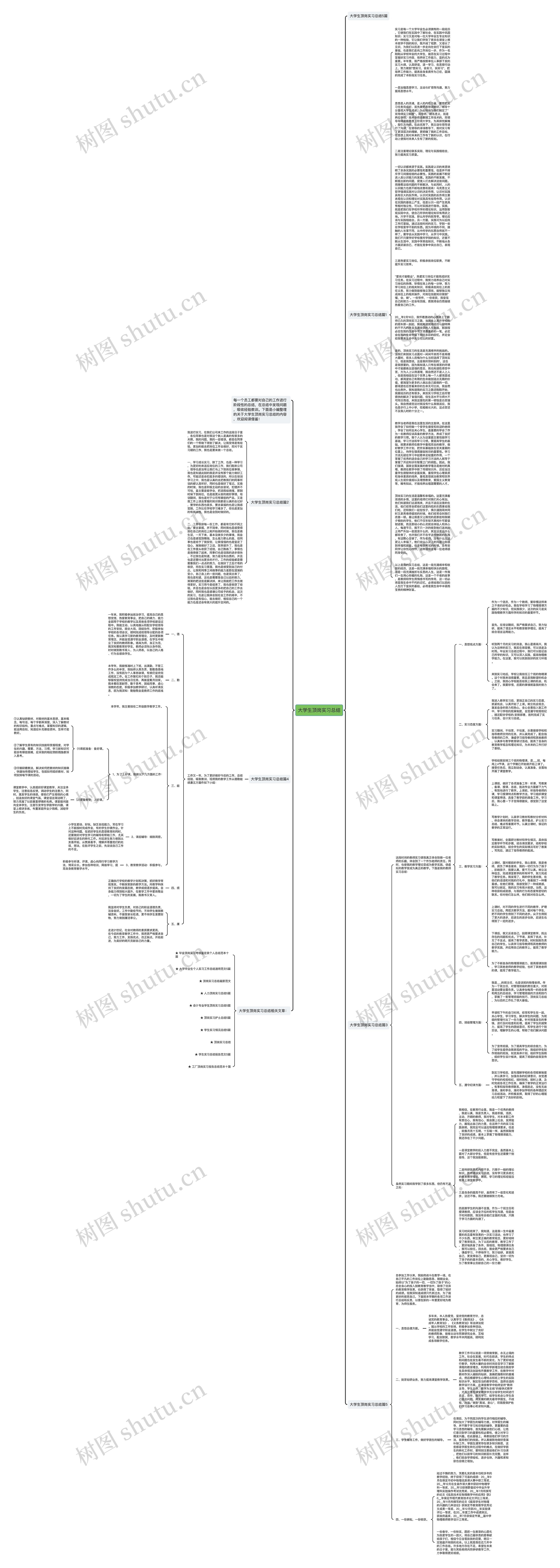 大学生顶岗实习总结思维导图