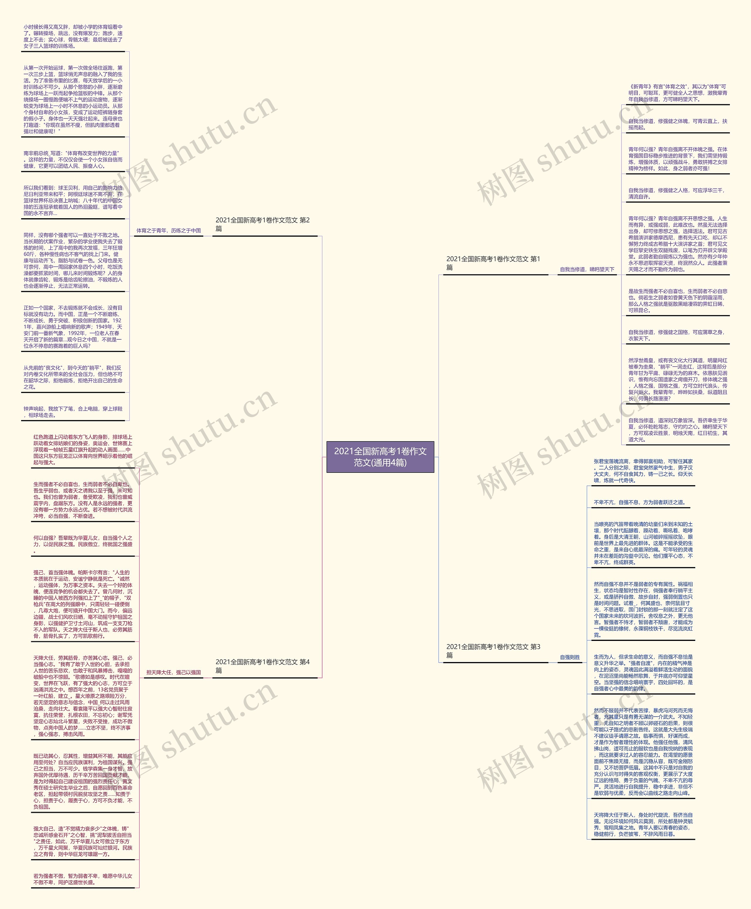 2021全国新高考1卷作文范文(通用4篇)思维导图