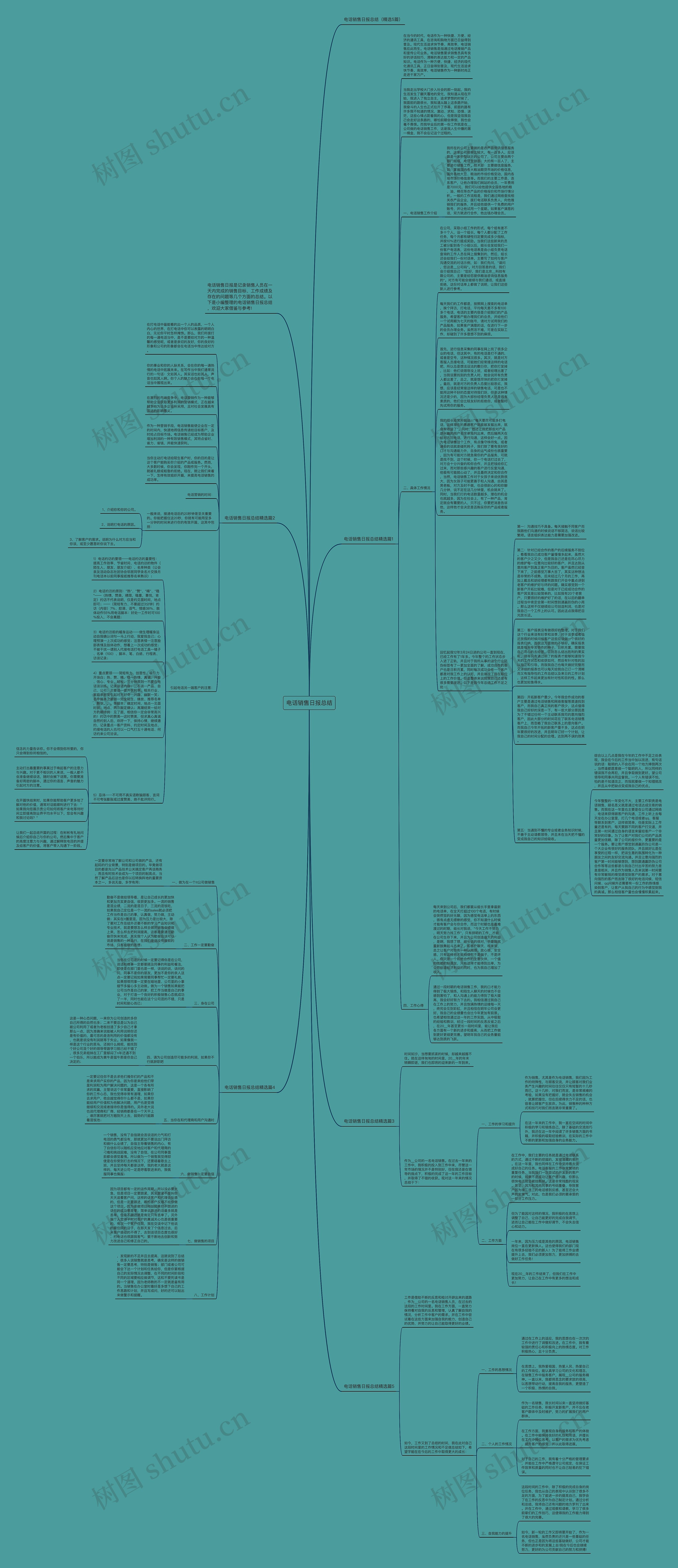 电话销售日报总结思维导图