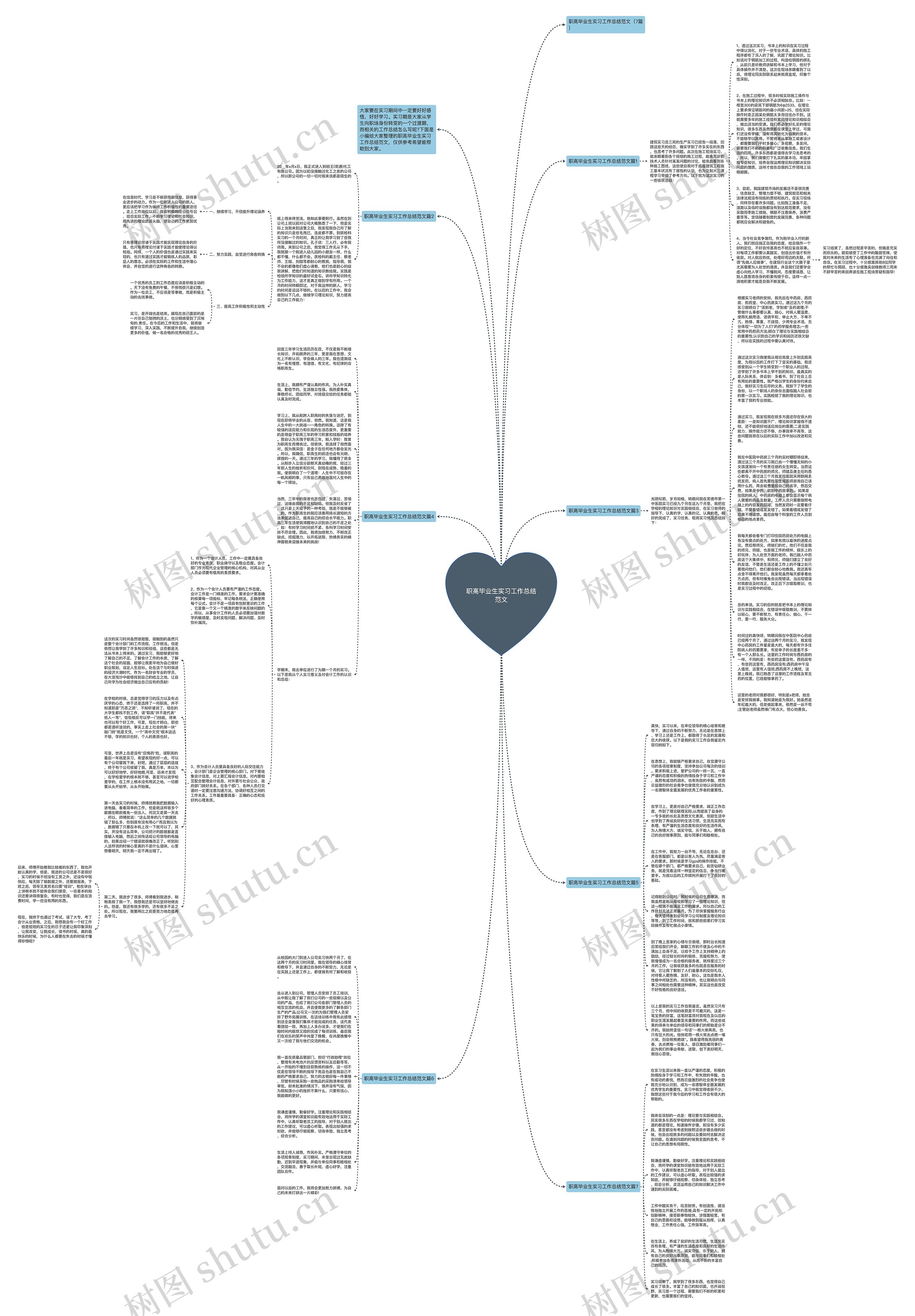 职高毕业生实习工作总结范文思维导图