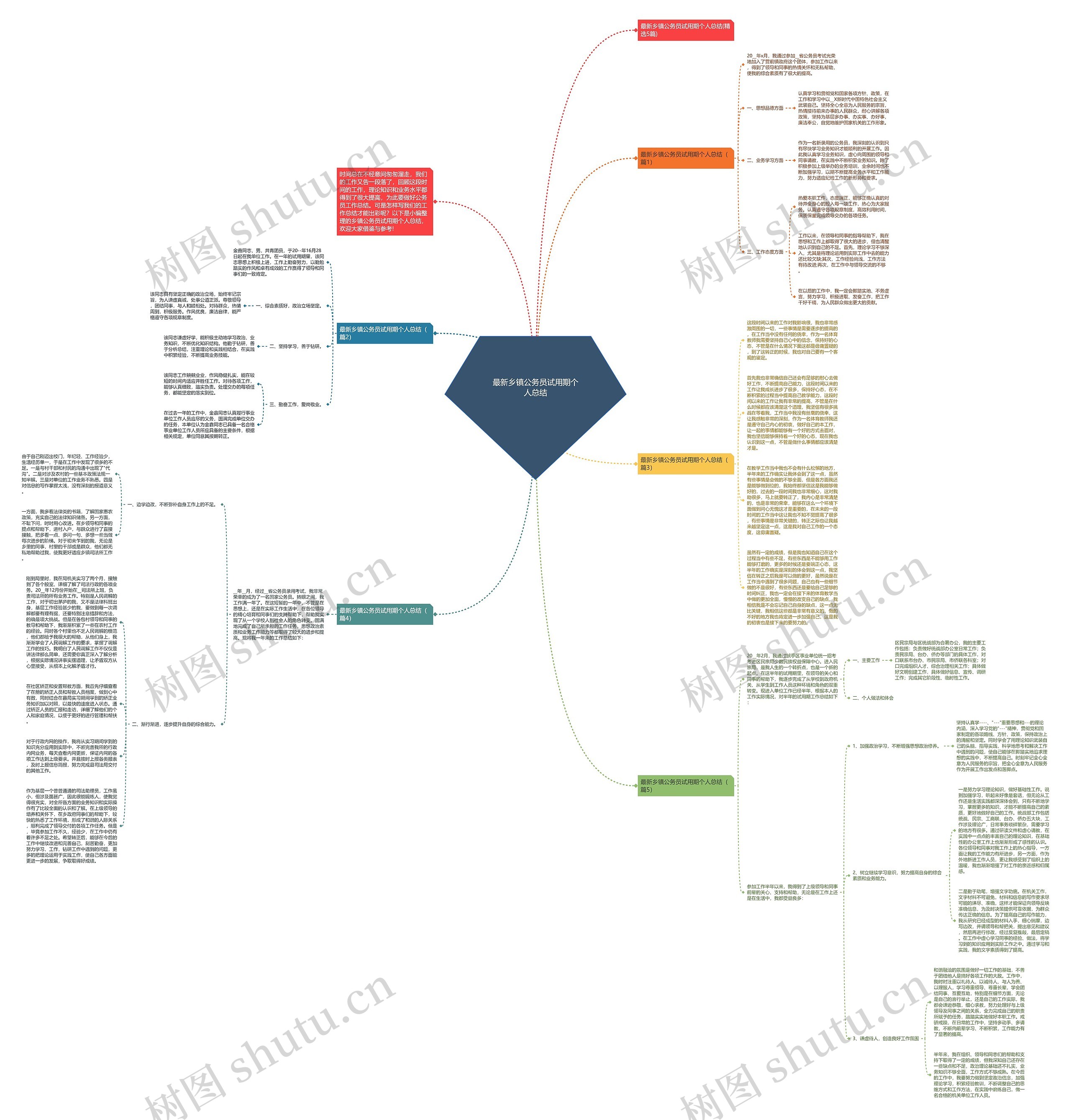 最新乡镇公务员试用期个人总结思维导图