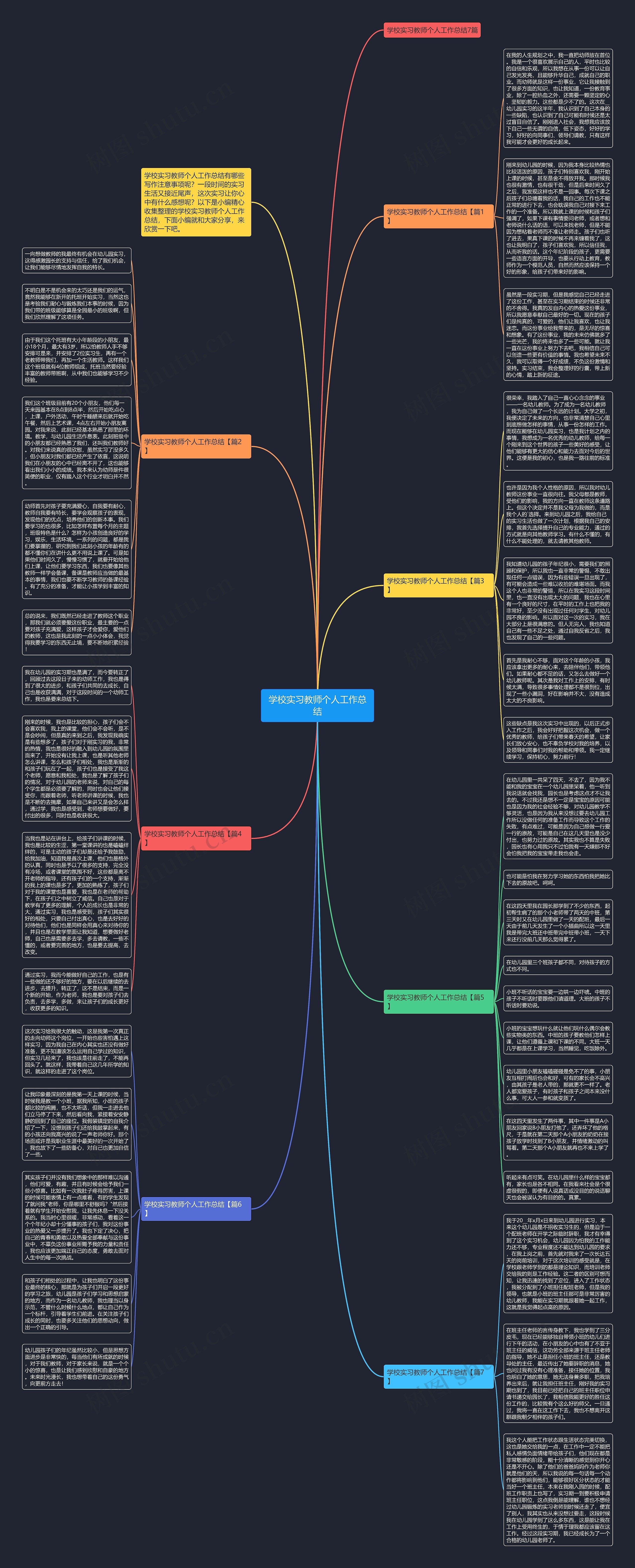 学校实习教师个人工作总结思维导图