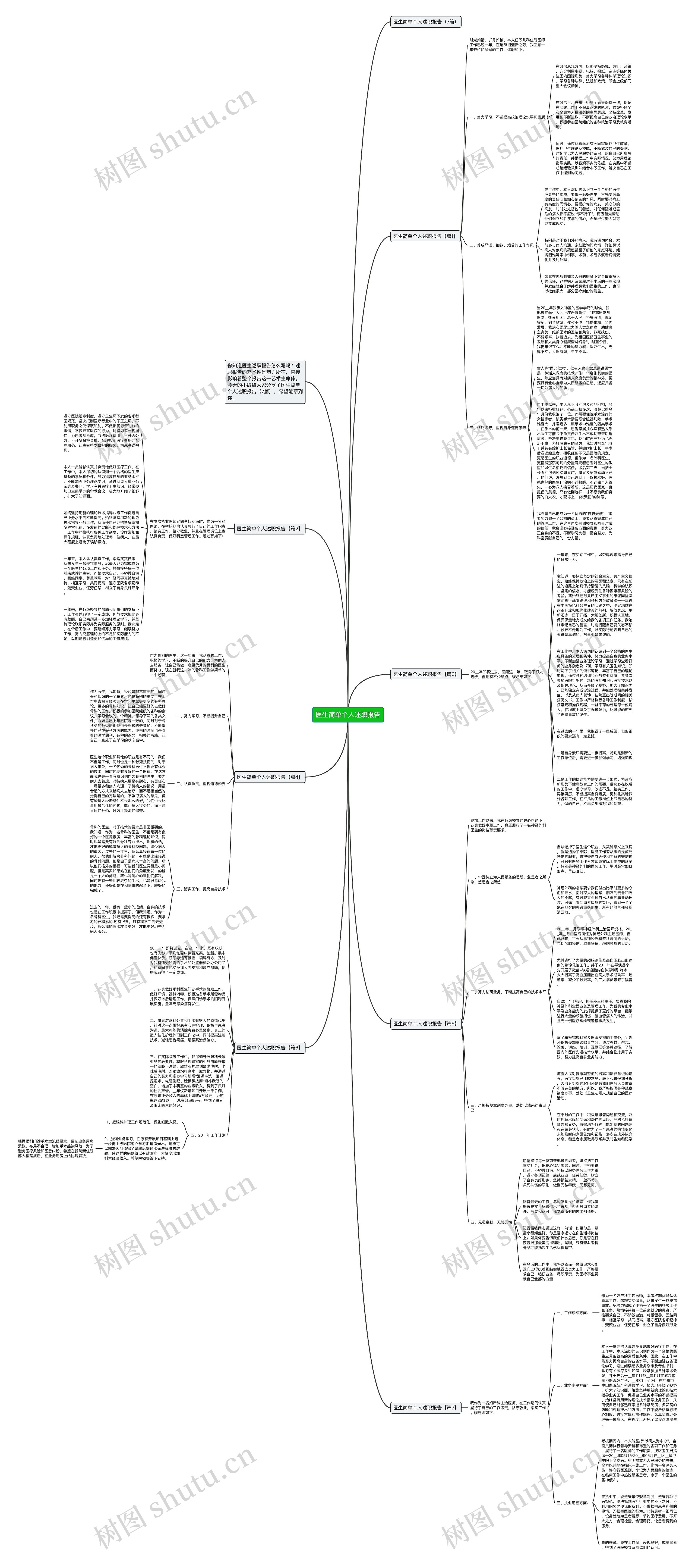 医生简单个人述职报告思维导图
