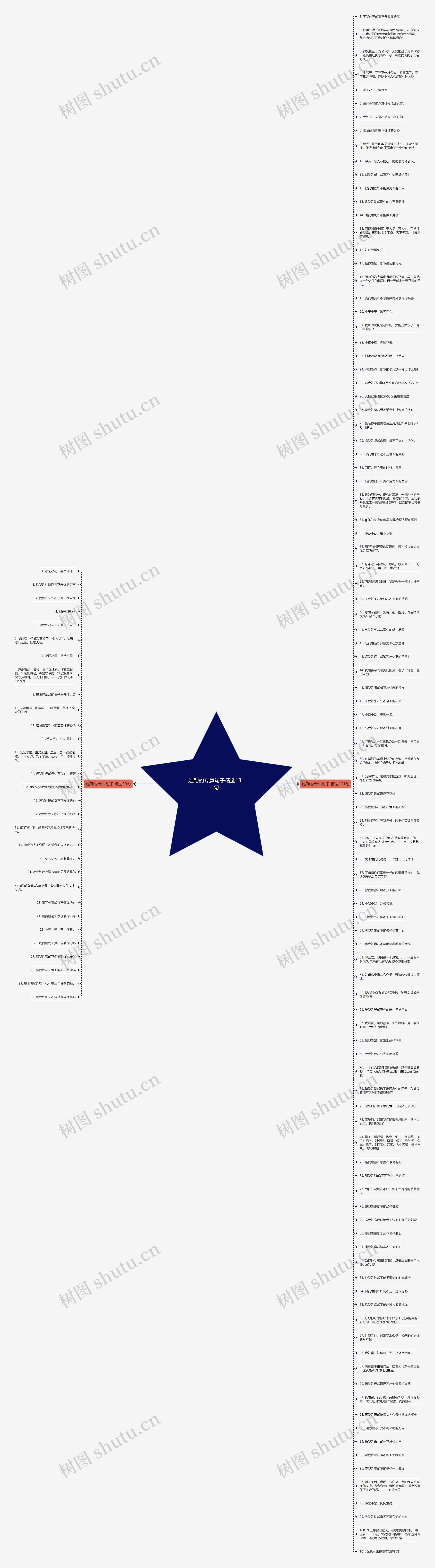 姓勒的专属句子精选131句思维导图