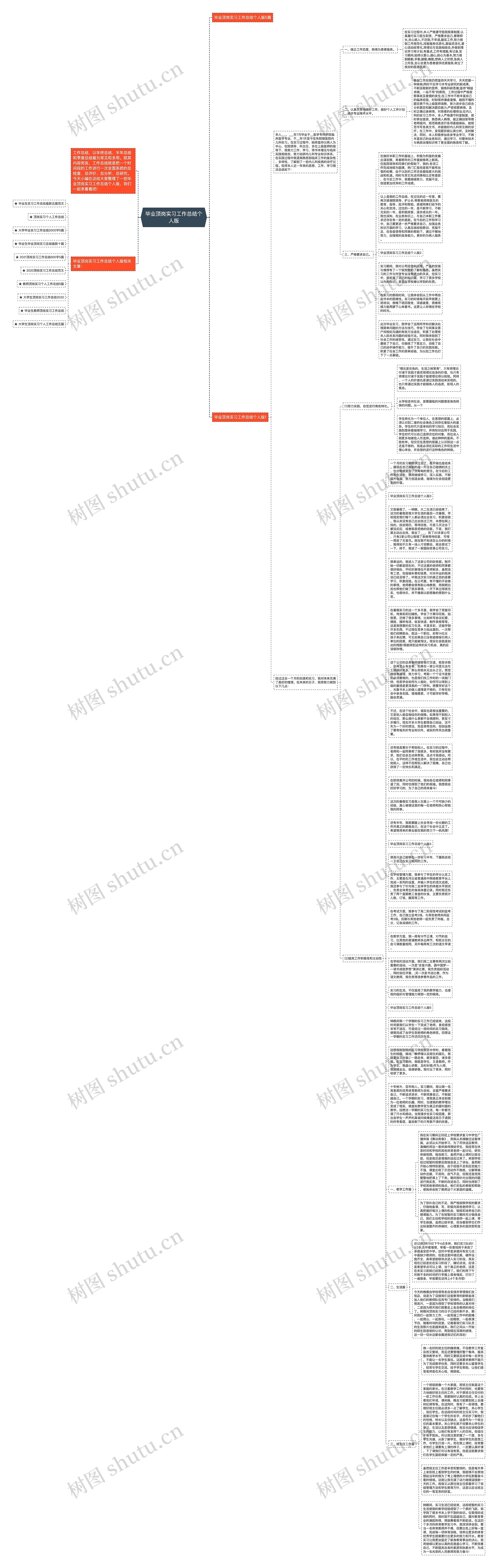 毕业顶岗实习工作总结个人版思维导图