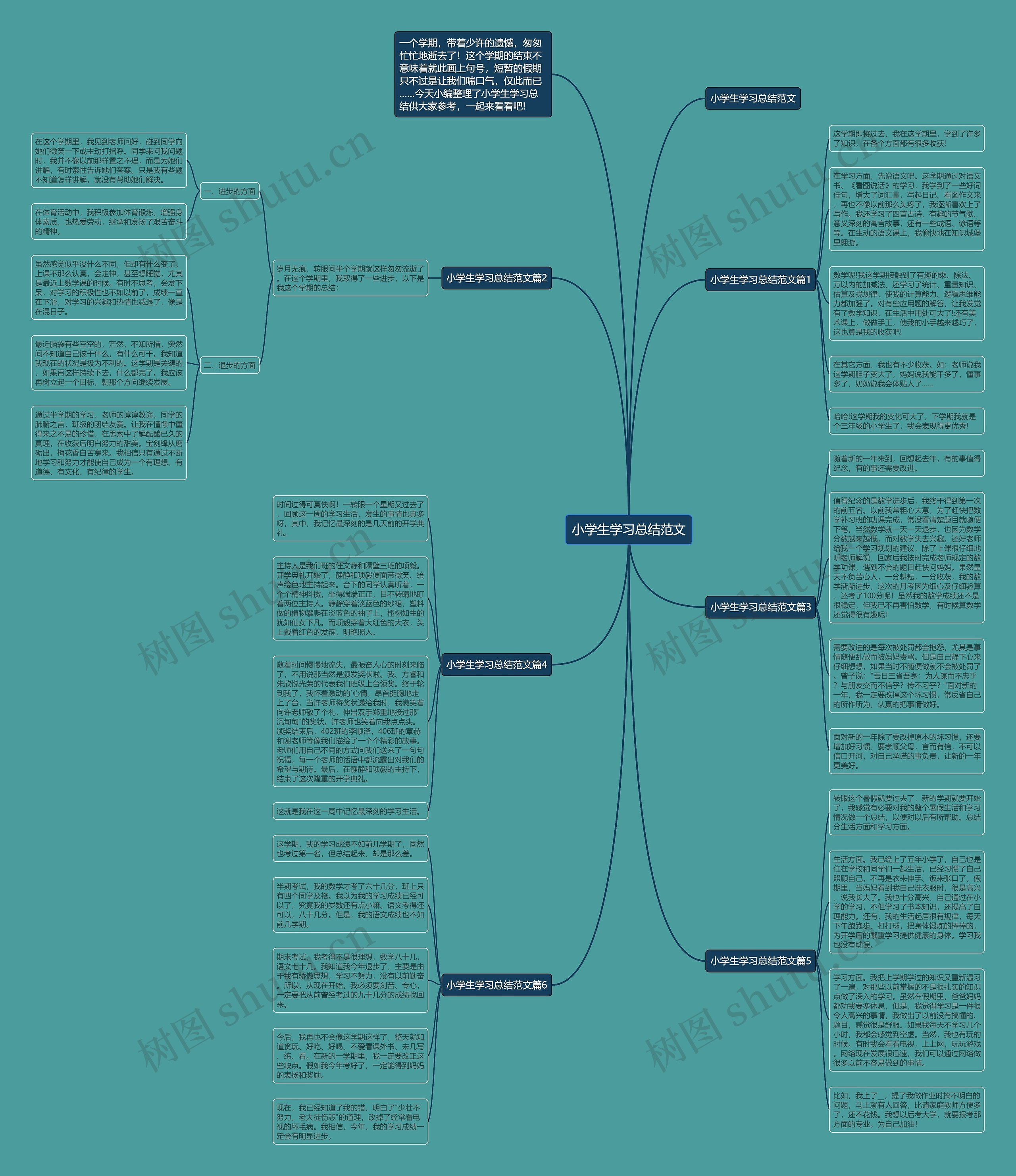 小学生学习总结范文思维导图
