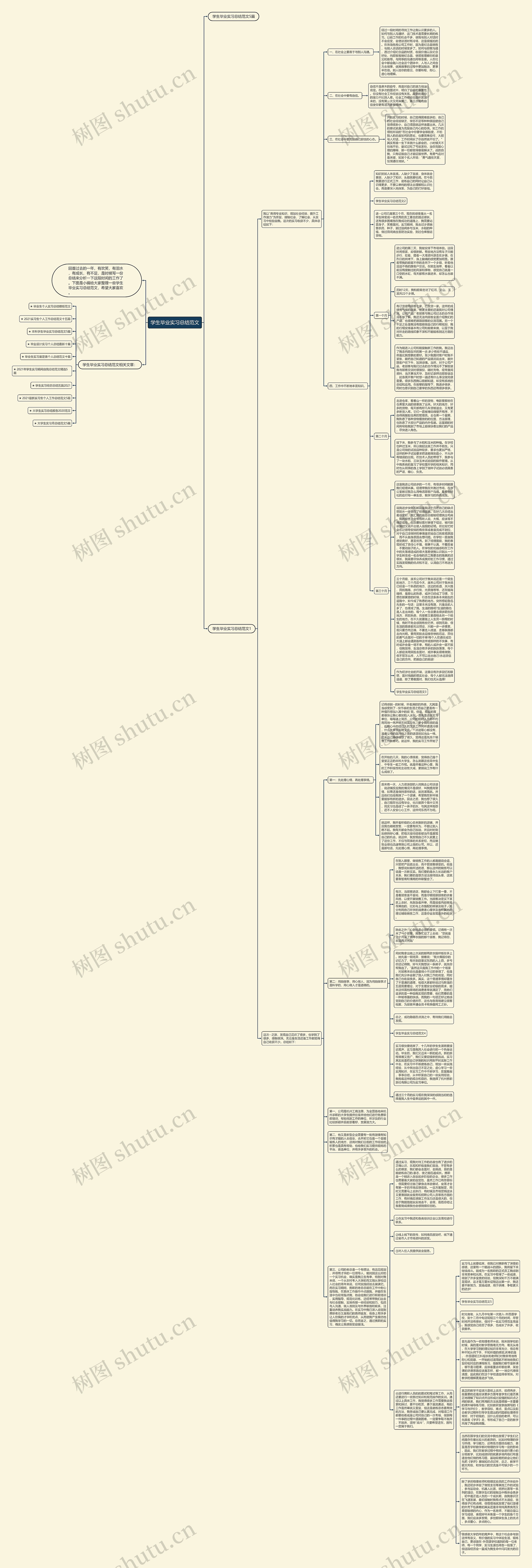 学生毕业实习总结范文思维导图