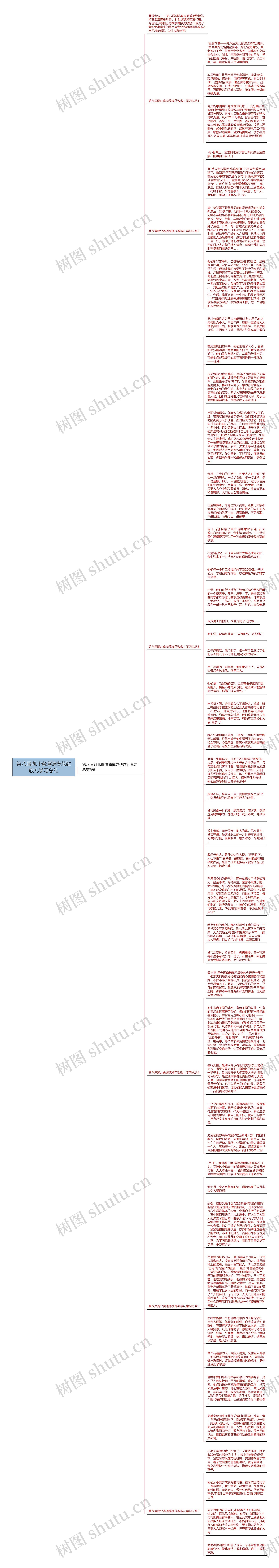 第八届湖北省道德模范致敬礼学习总结思维导图