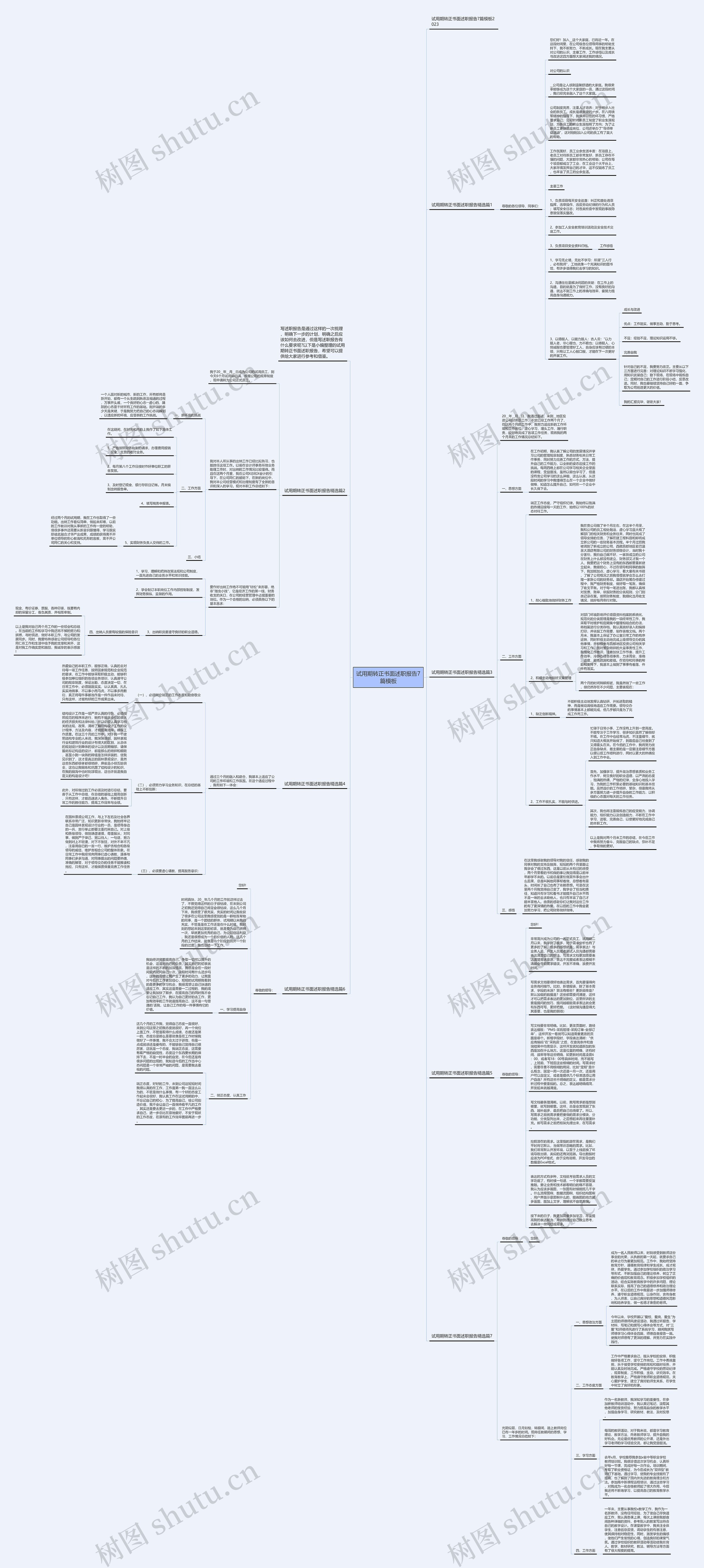 试用期转正书面述职报告7篇思维导图