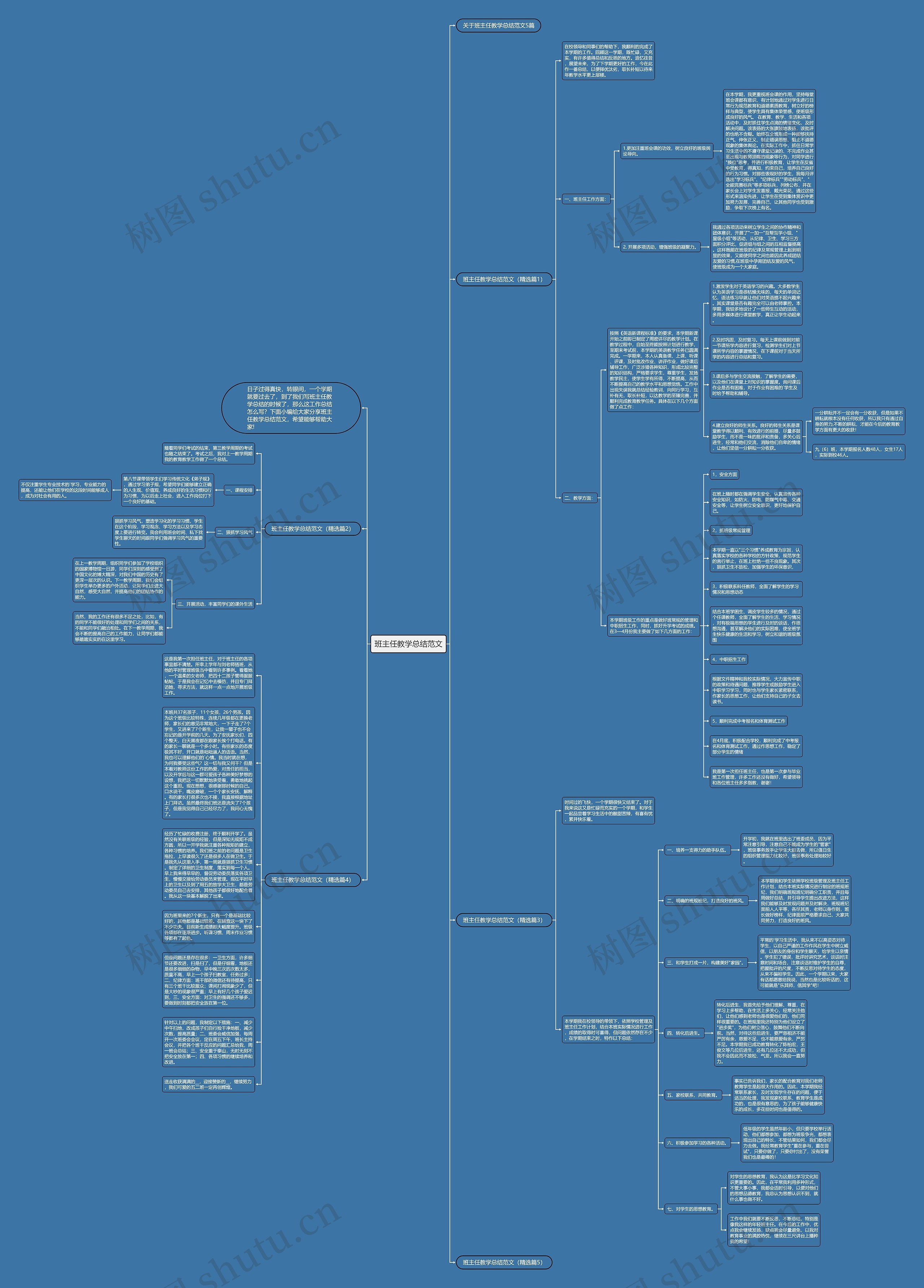班主任教学总结范文思维导图