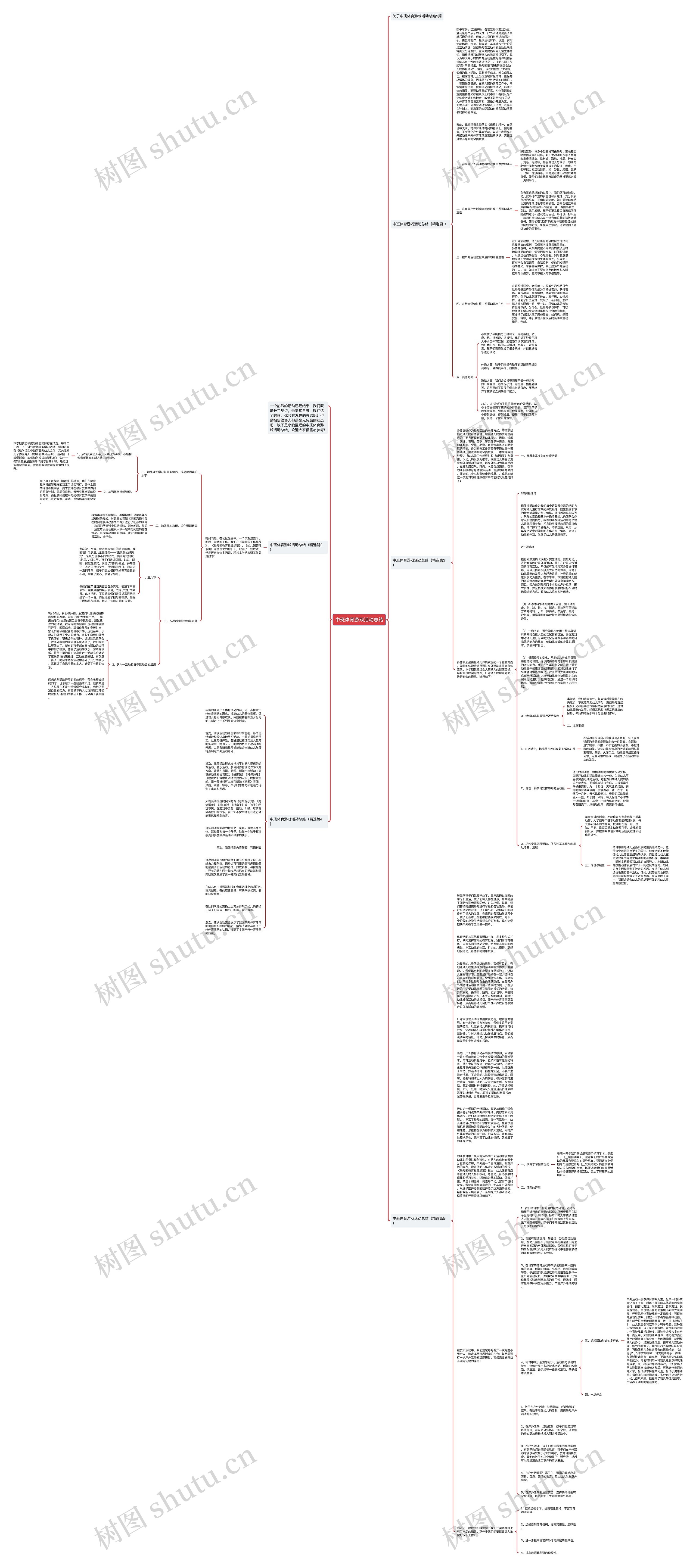 中班体育游戏活动总结思维导图
