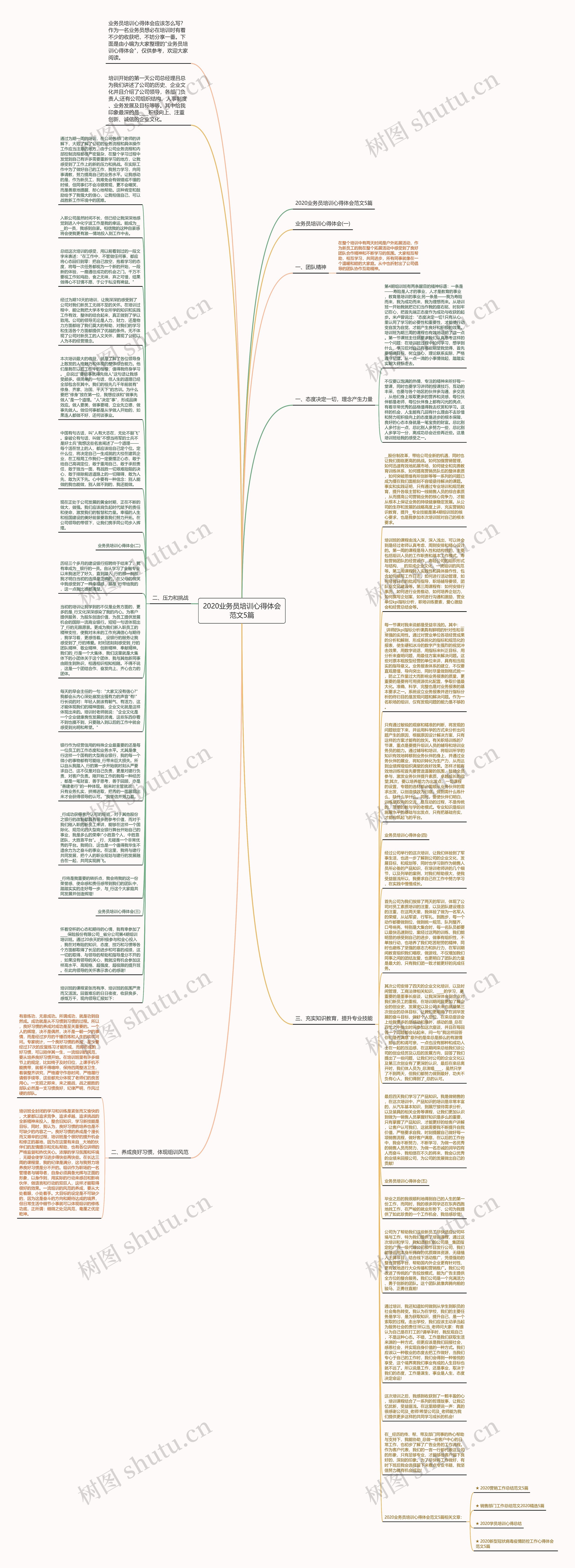 2020业务员培训心得体会范文5篇思维导图