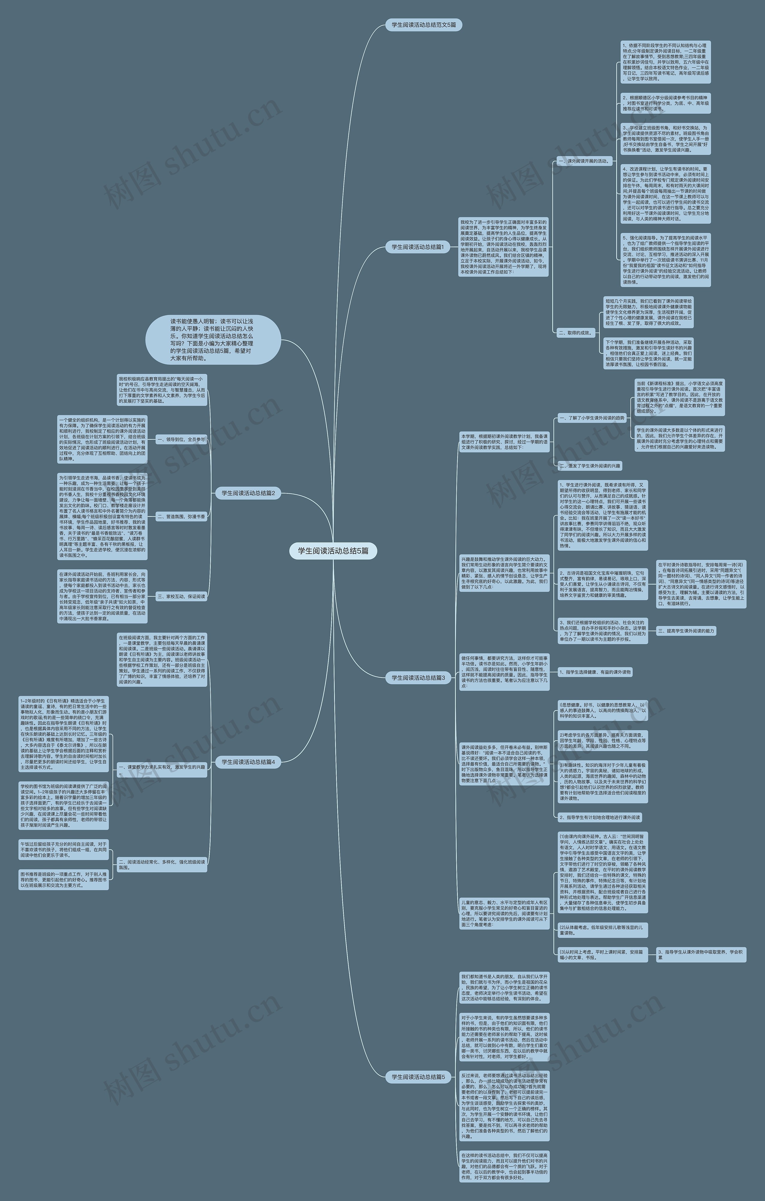 学生阅读活动总结5篇思维导图
