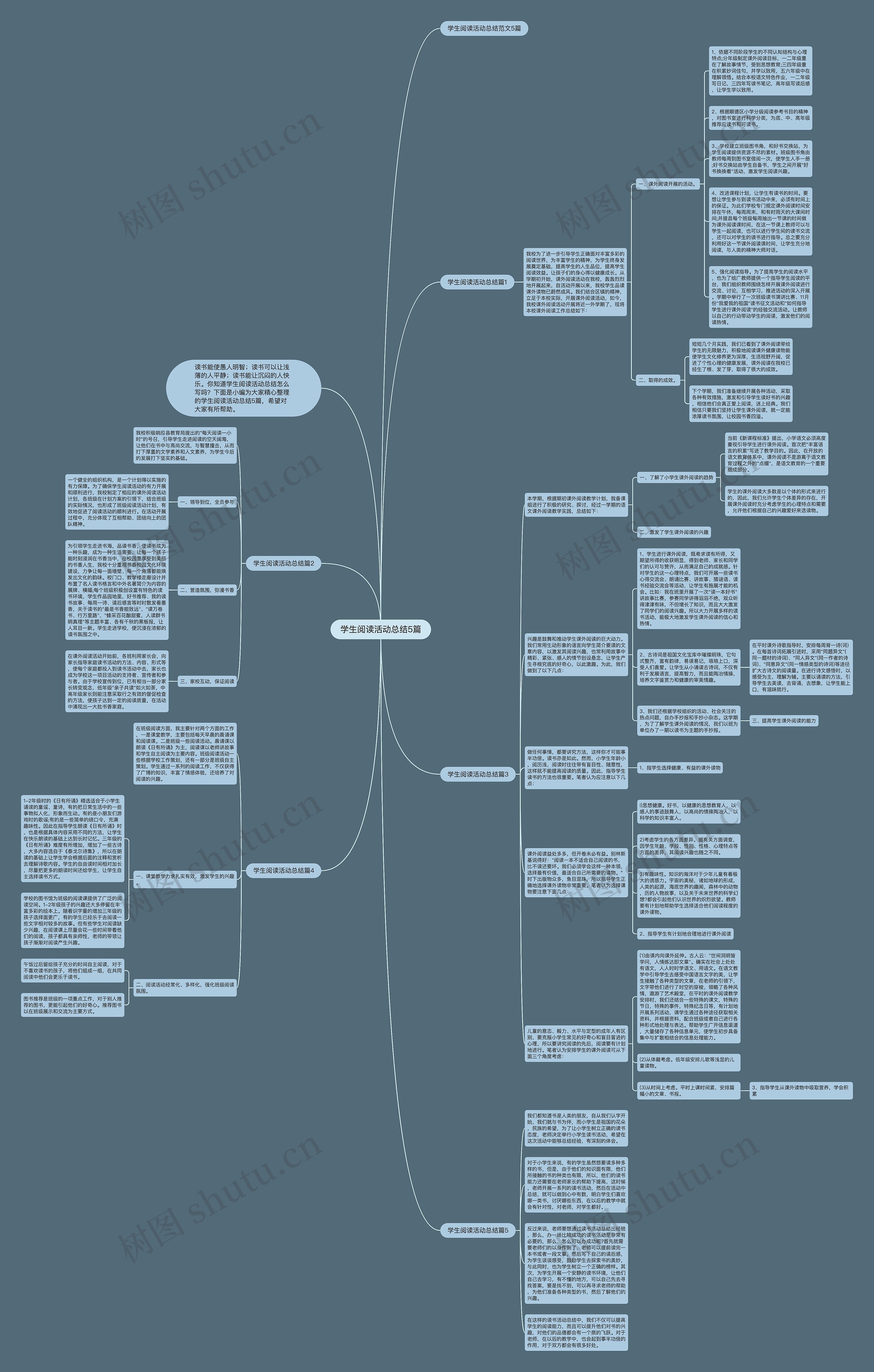学生阅读活动总结5篇思维导图高清图 学生阅读活动总结5篇思维导图