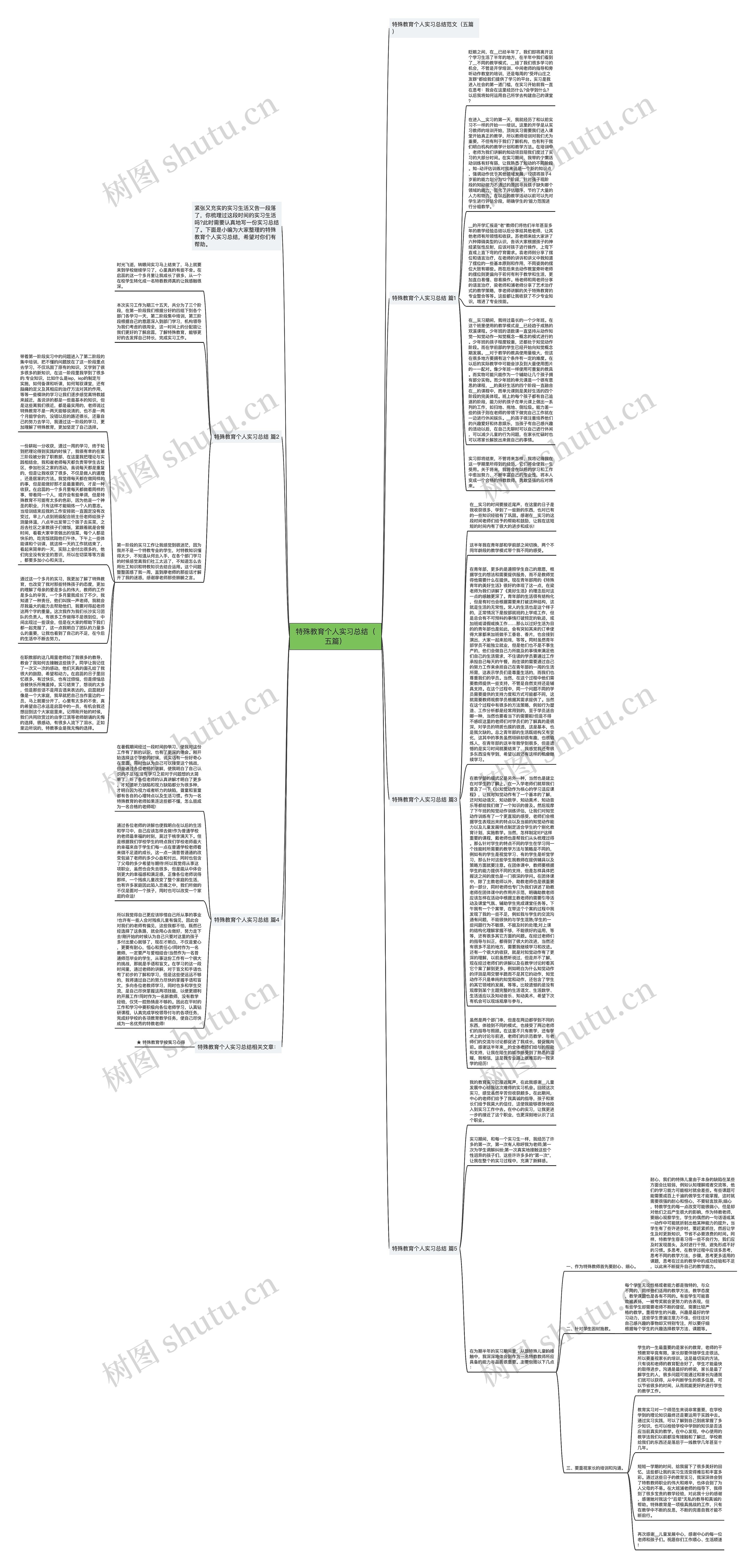 特殊教育个人实习总结（五篇）思维导图