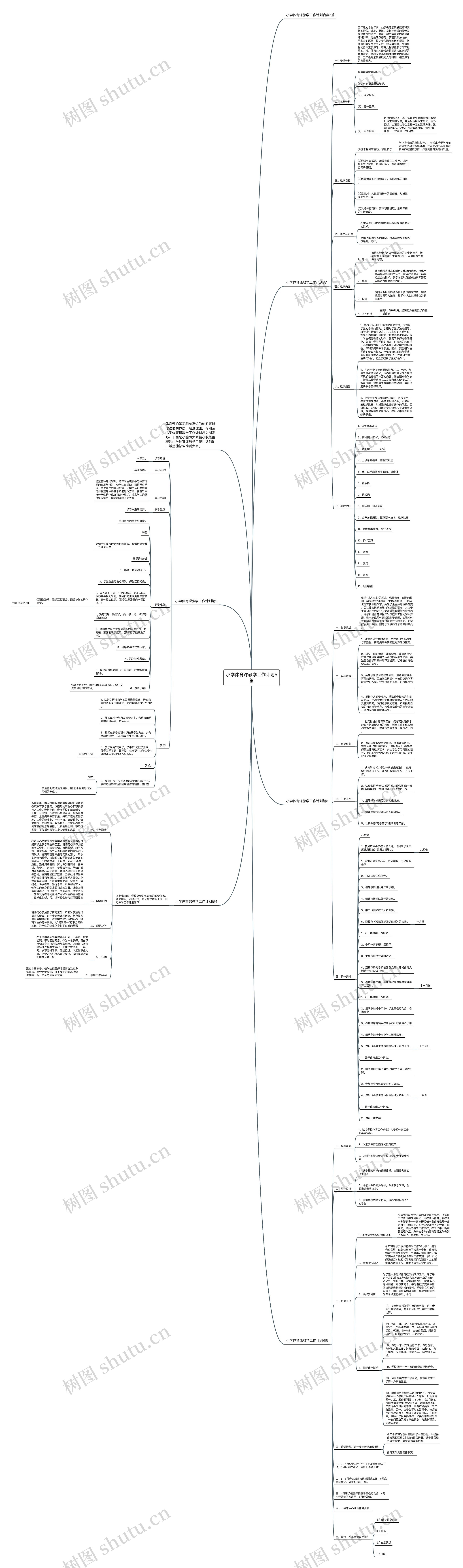 小学体育课教学工作计划5篇思维导图