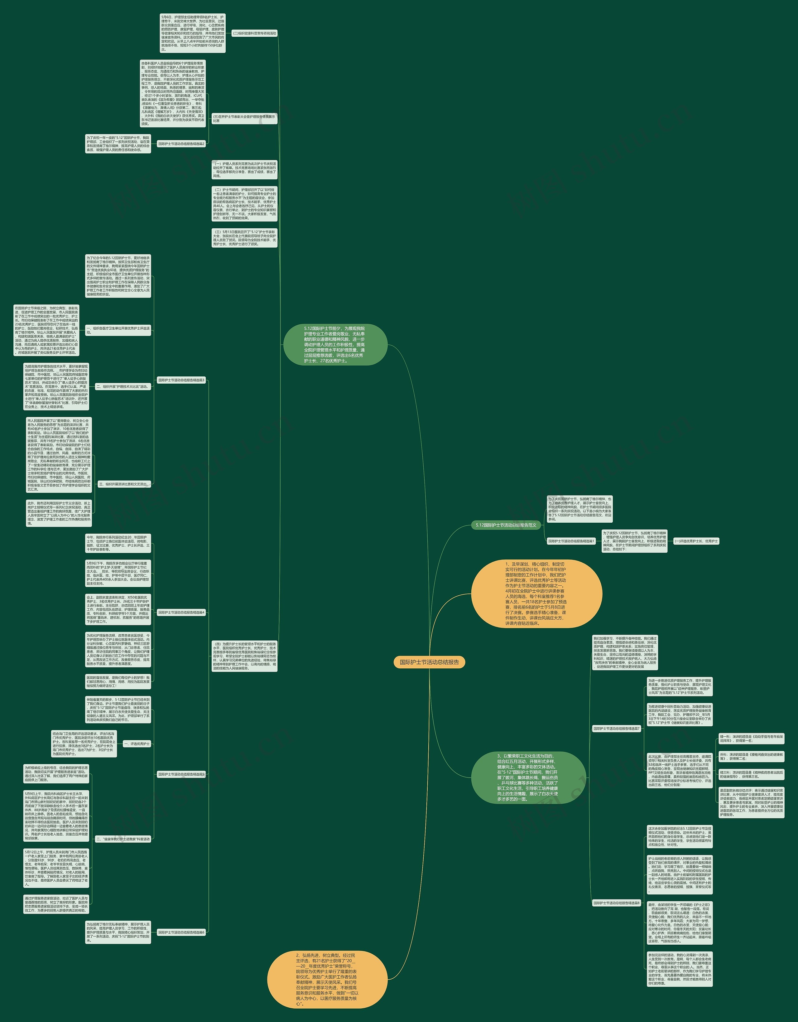 国际护士节活动总结报告思维导图