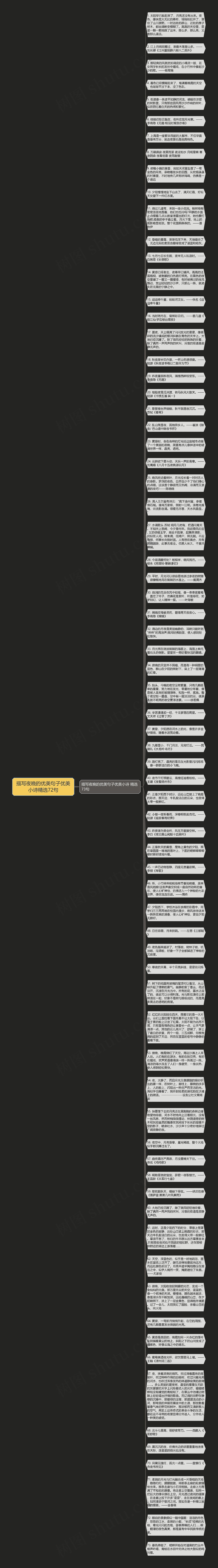 描写夜晚的优美句子优美小诗精选72句思维导图