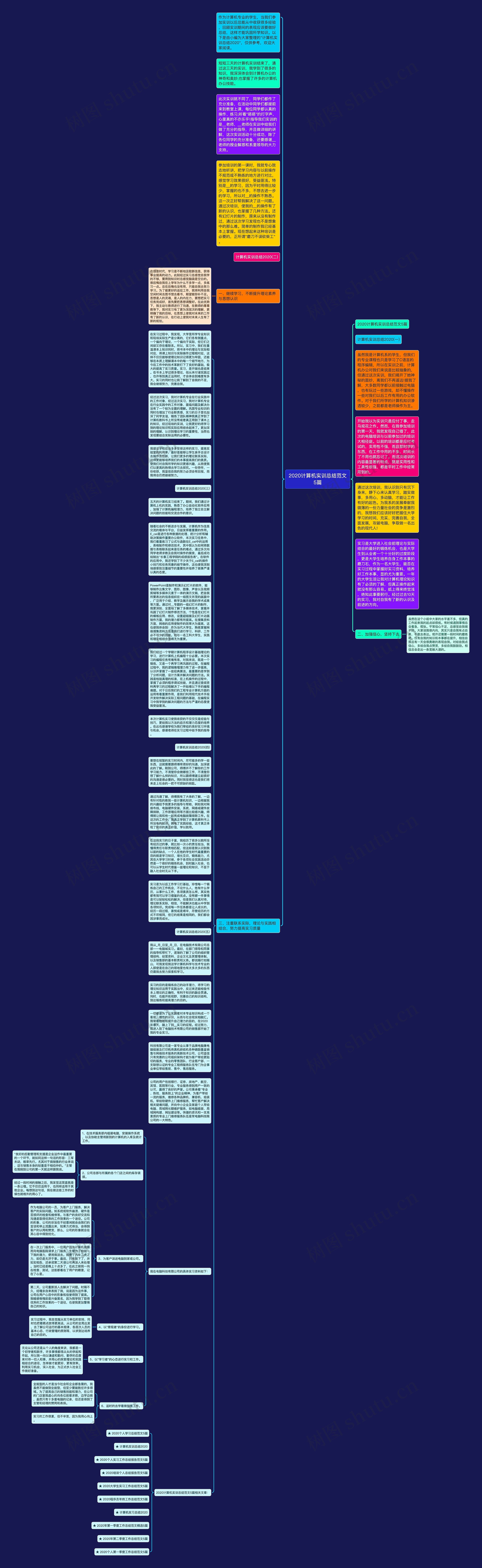 2020计算机实训总结范文5篇思维导图