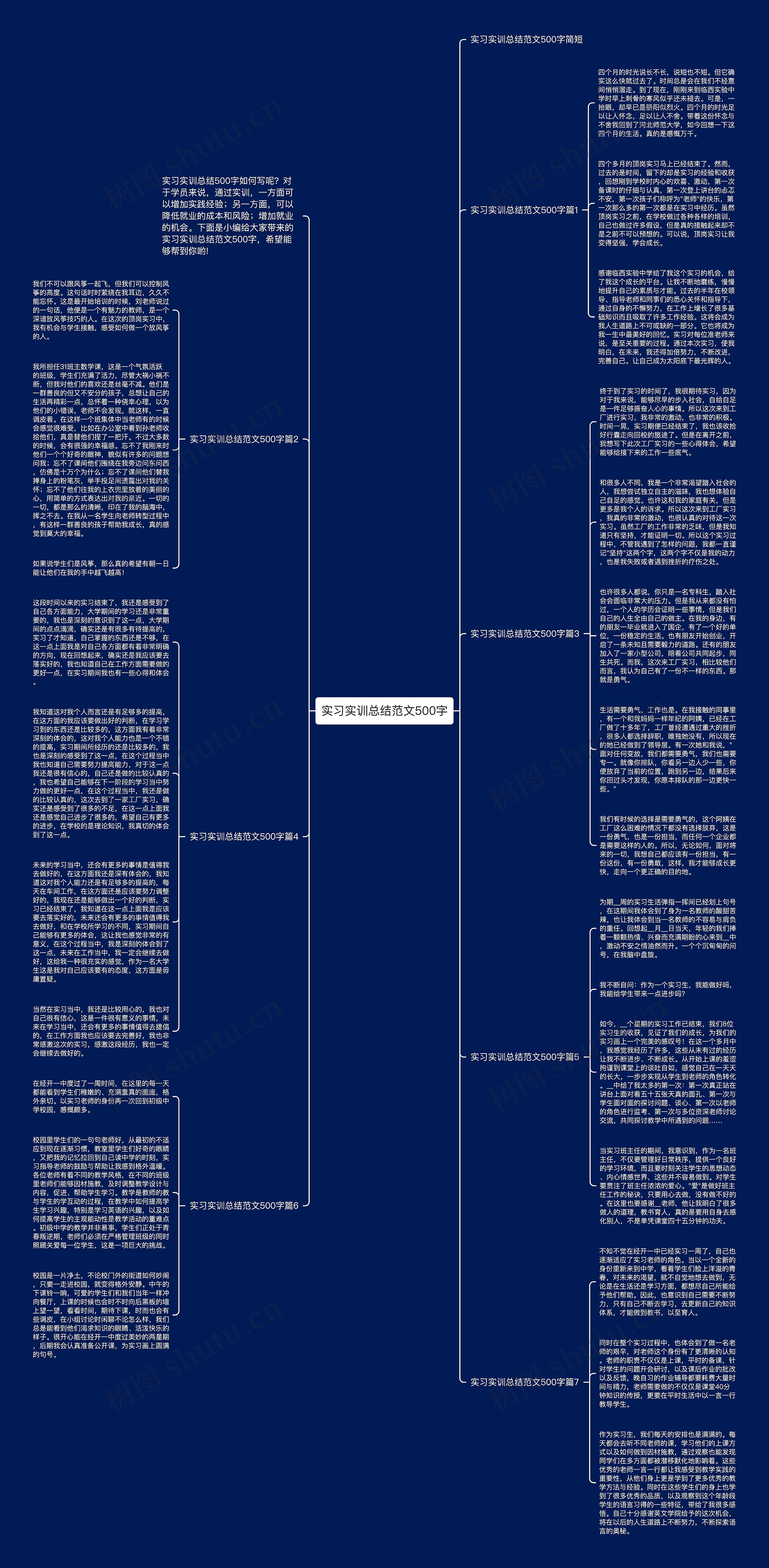 实习实训总结范文500字思维导图高清图 实习实训总结范文500字思维导图