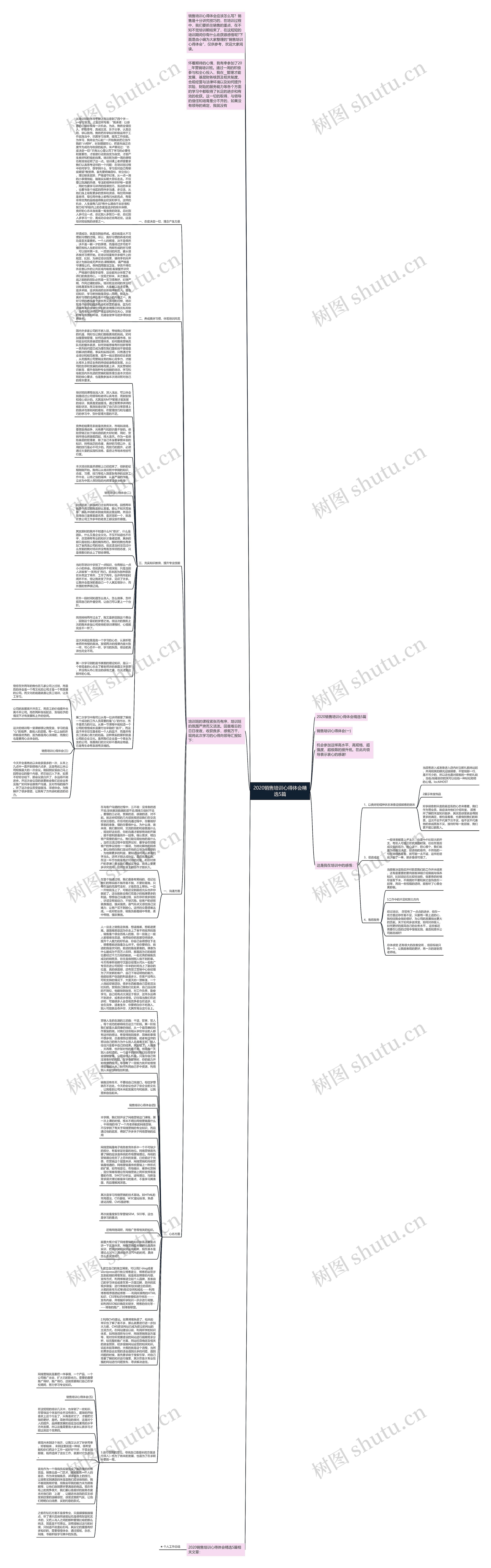 2020销售培训心得体会精选5篇思维导图