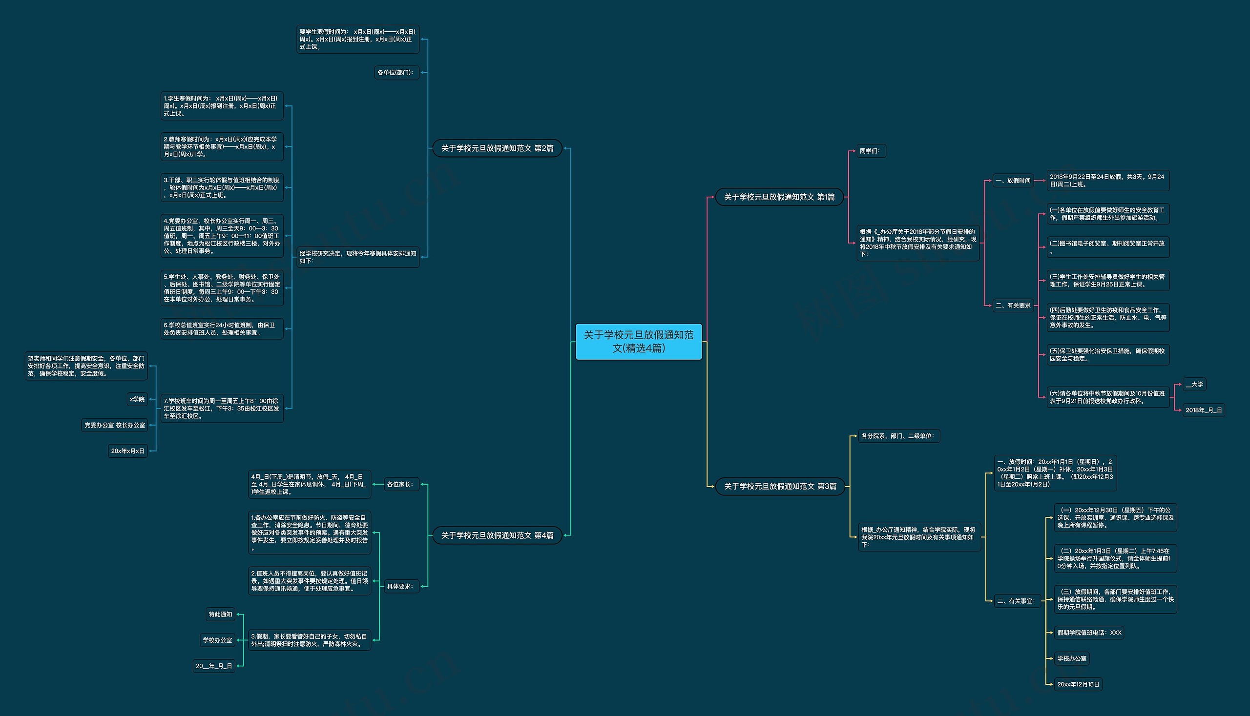 关于学校元旦放假通知范文(精选4篇) 关于学校元旦放假通知范文(精选4篇)