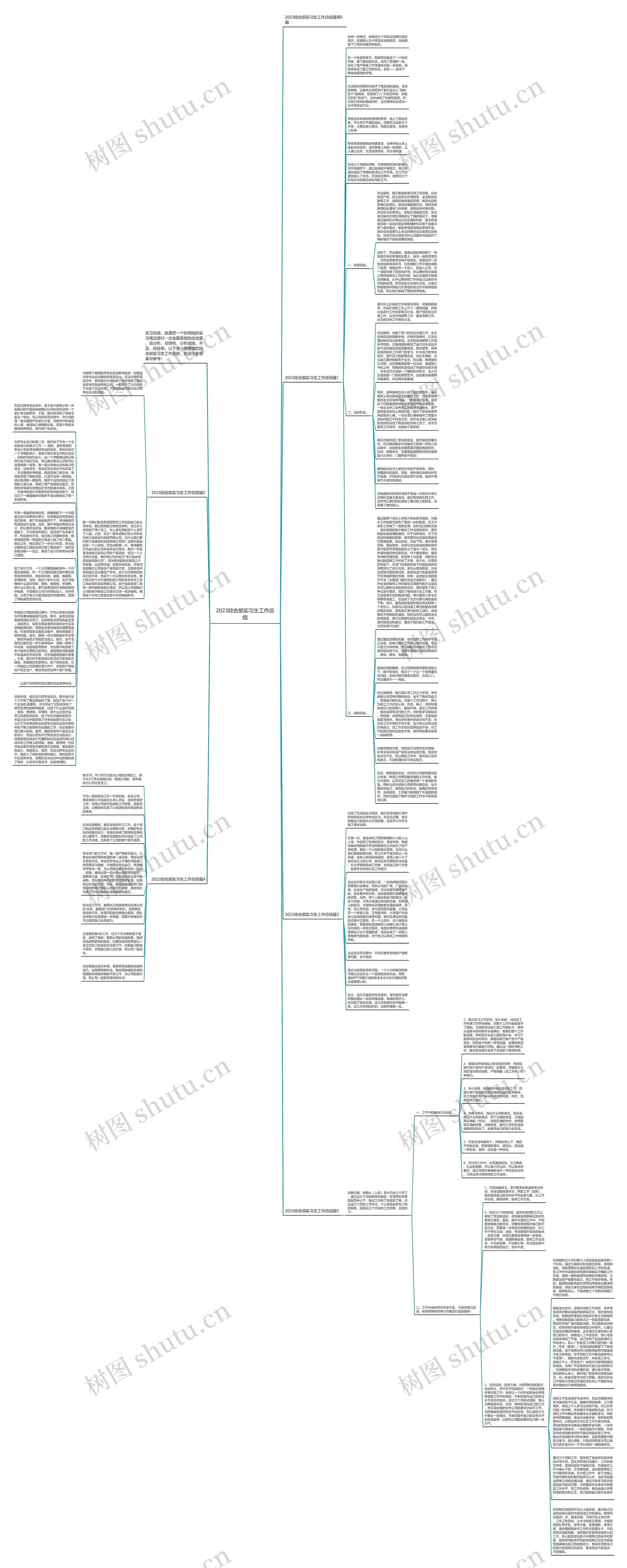 2023综合部实习生工作总结思维导图