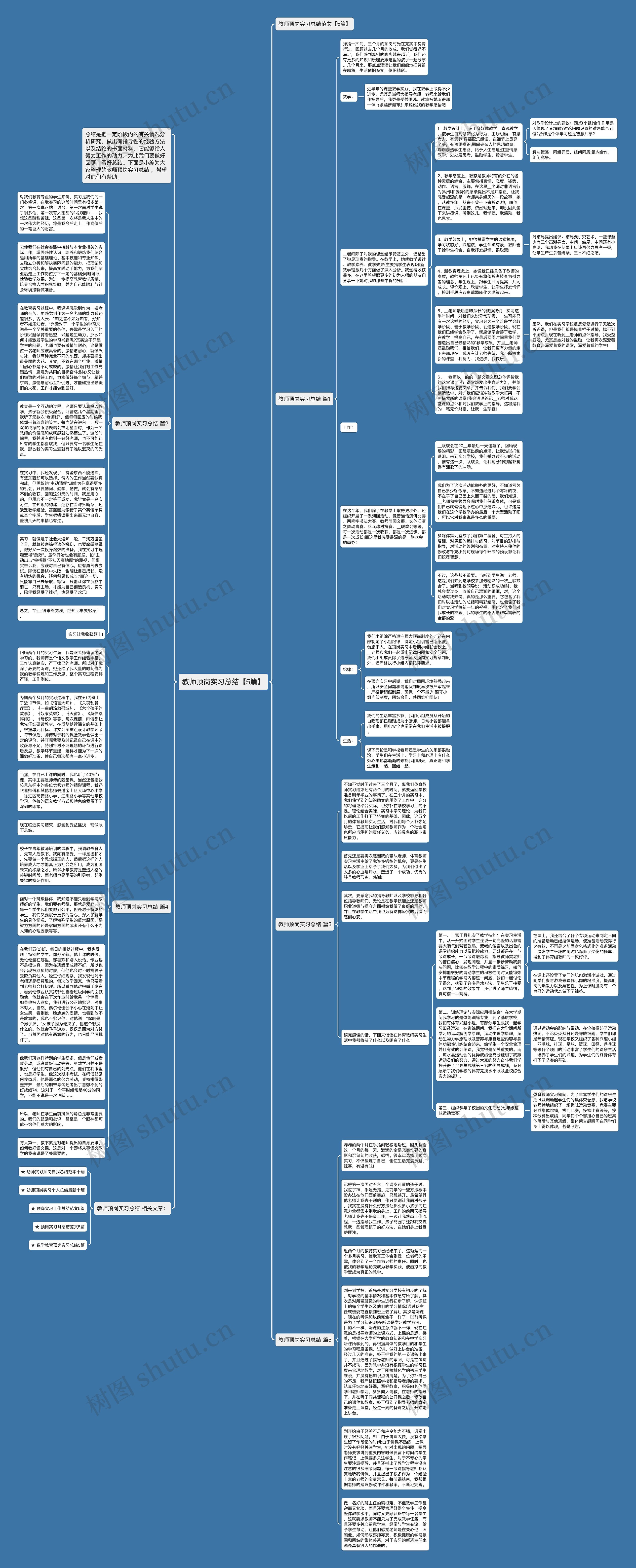 教师顶岗实习总结【5篇】思维导图