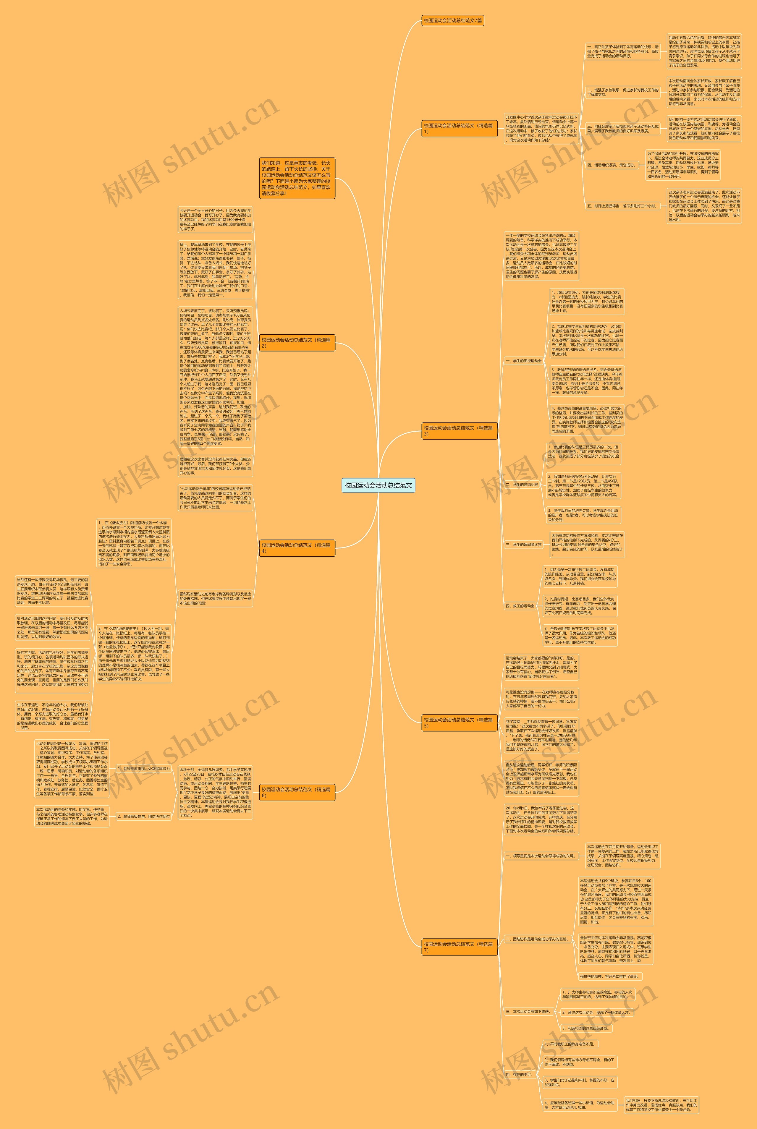 校园运动会活动总结范文思维导图