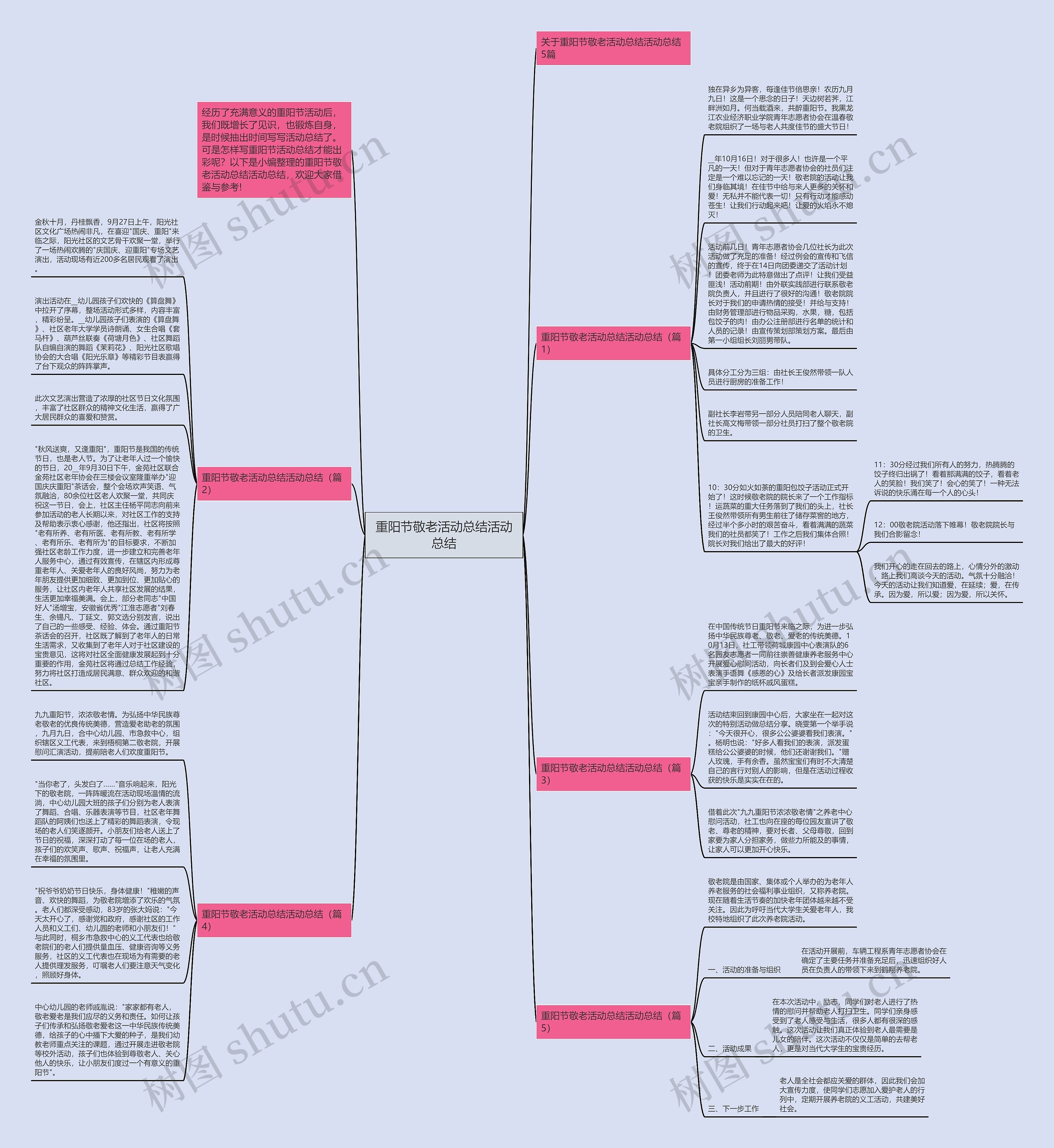 重阳节敬老活动总结活动总结思维导图
