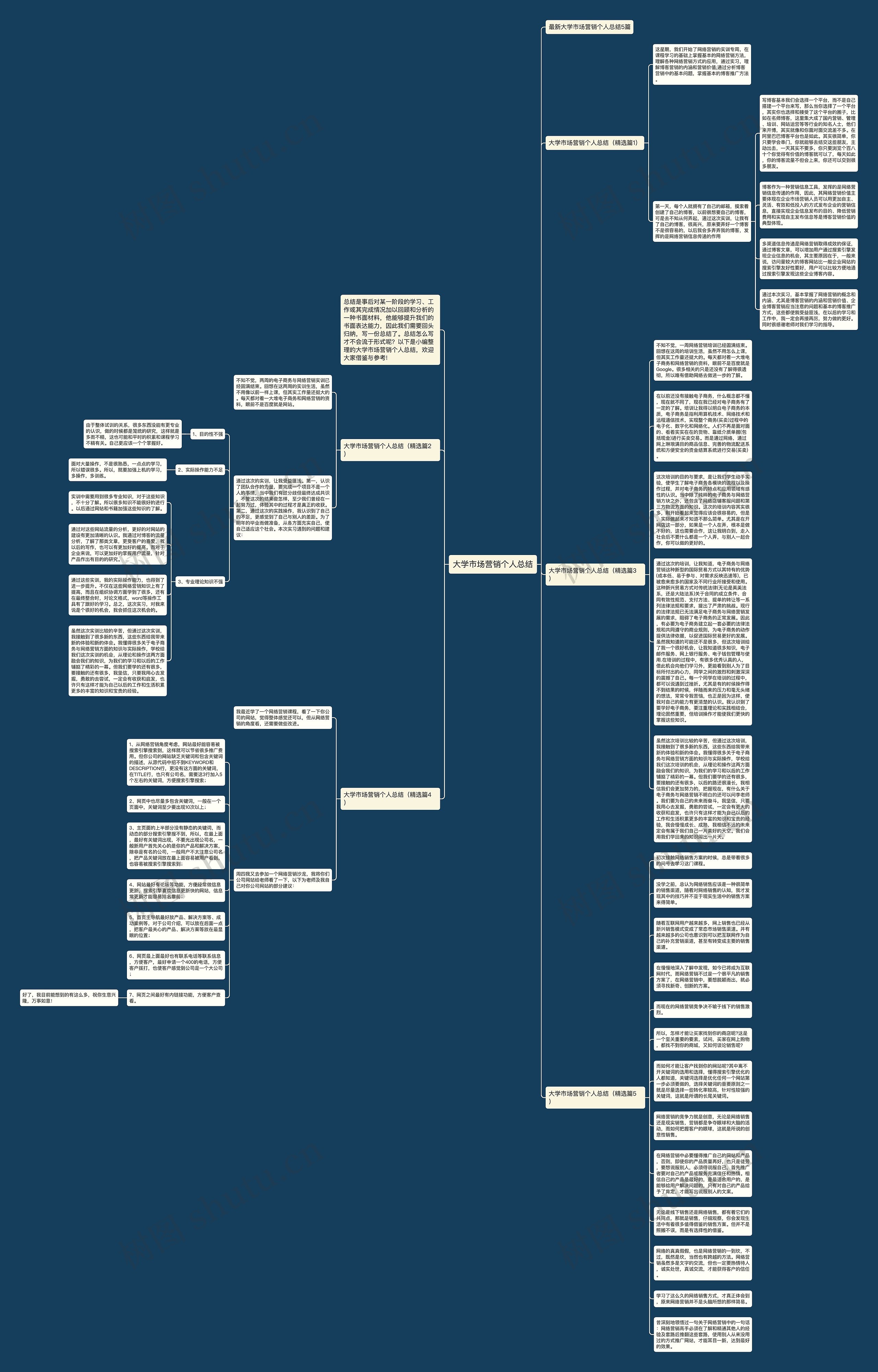 大学市场营销个人总结思维导图