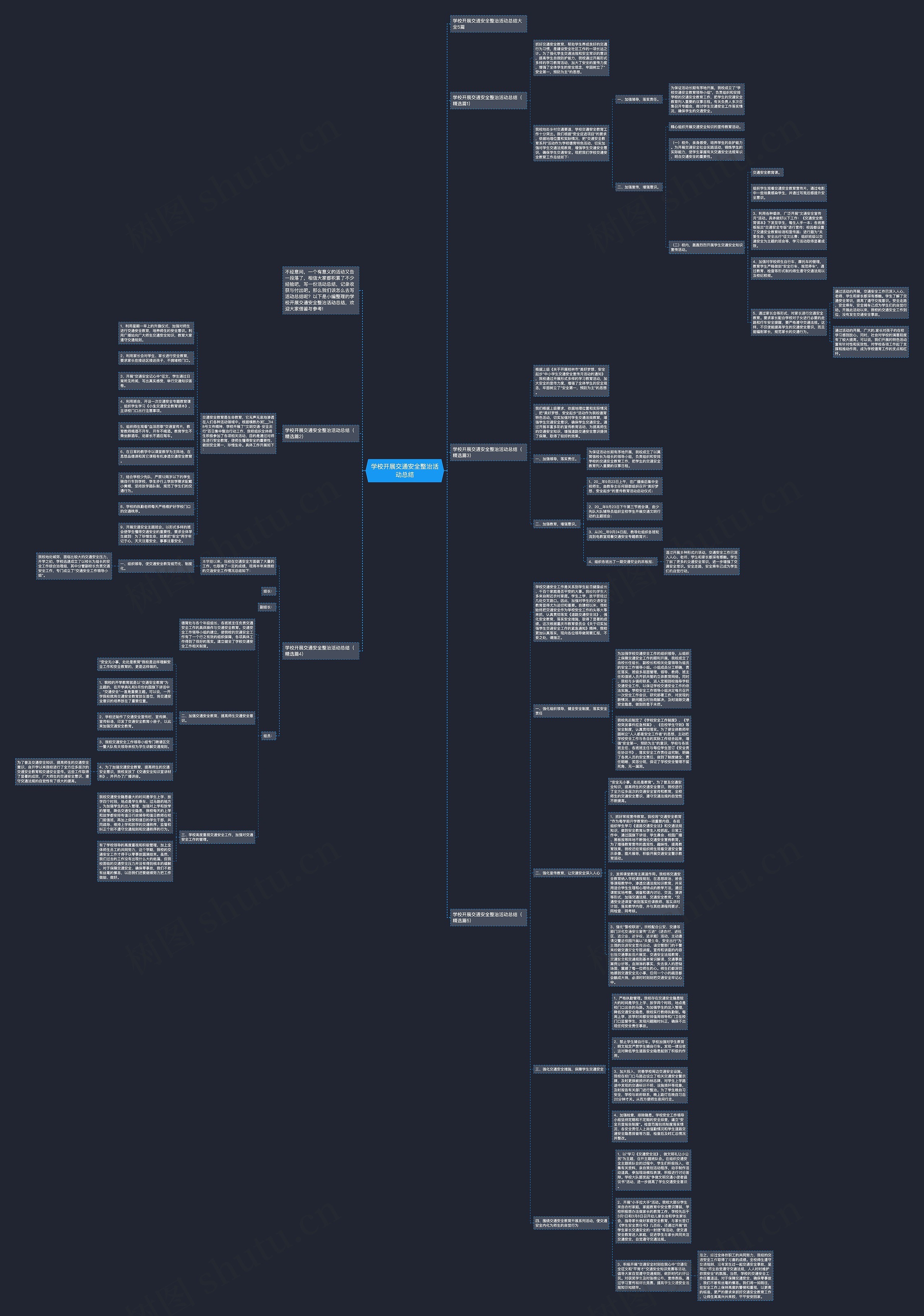 学校开展交通安全整治活动总结思维导图