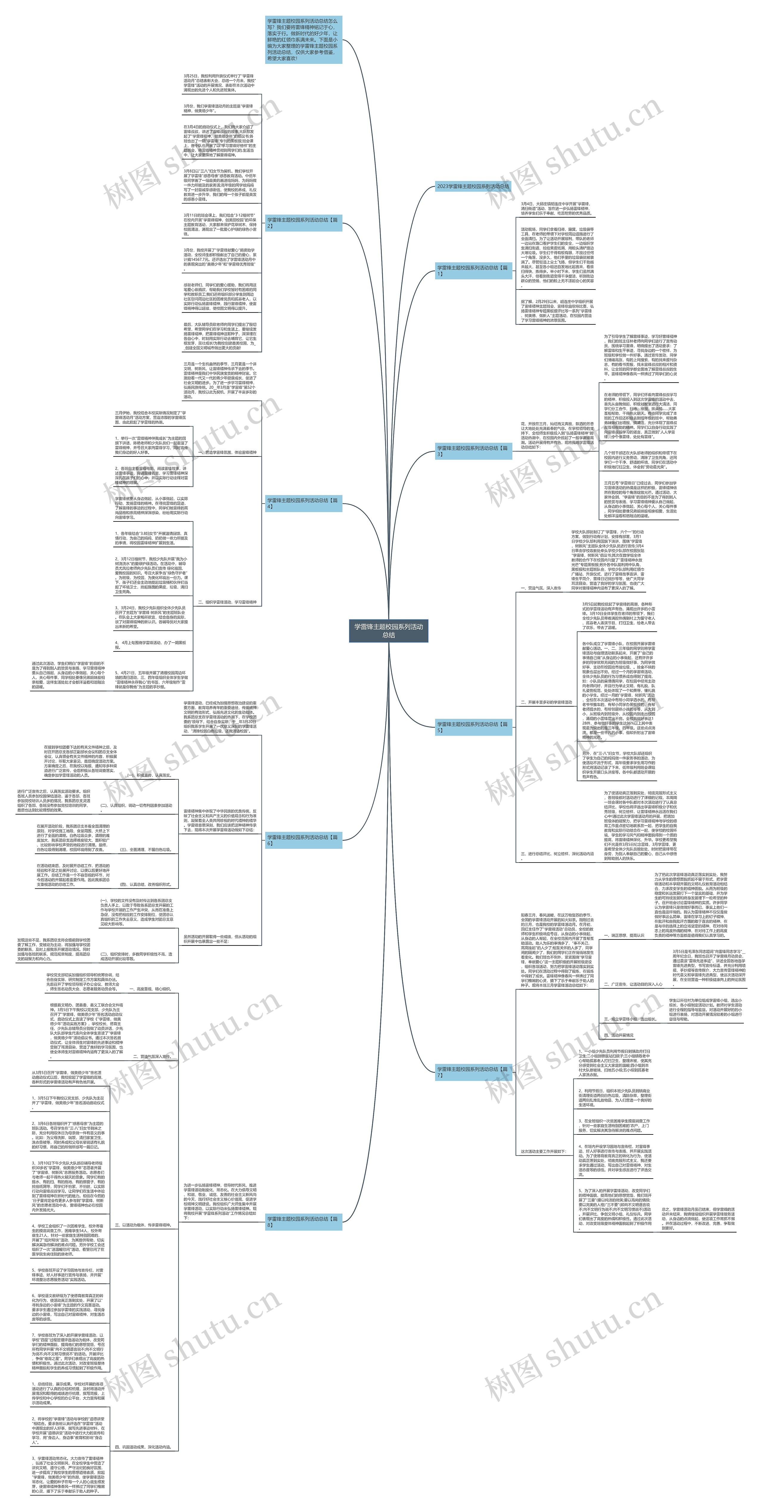 学雷锋主题校园系列活动总结思维导图
