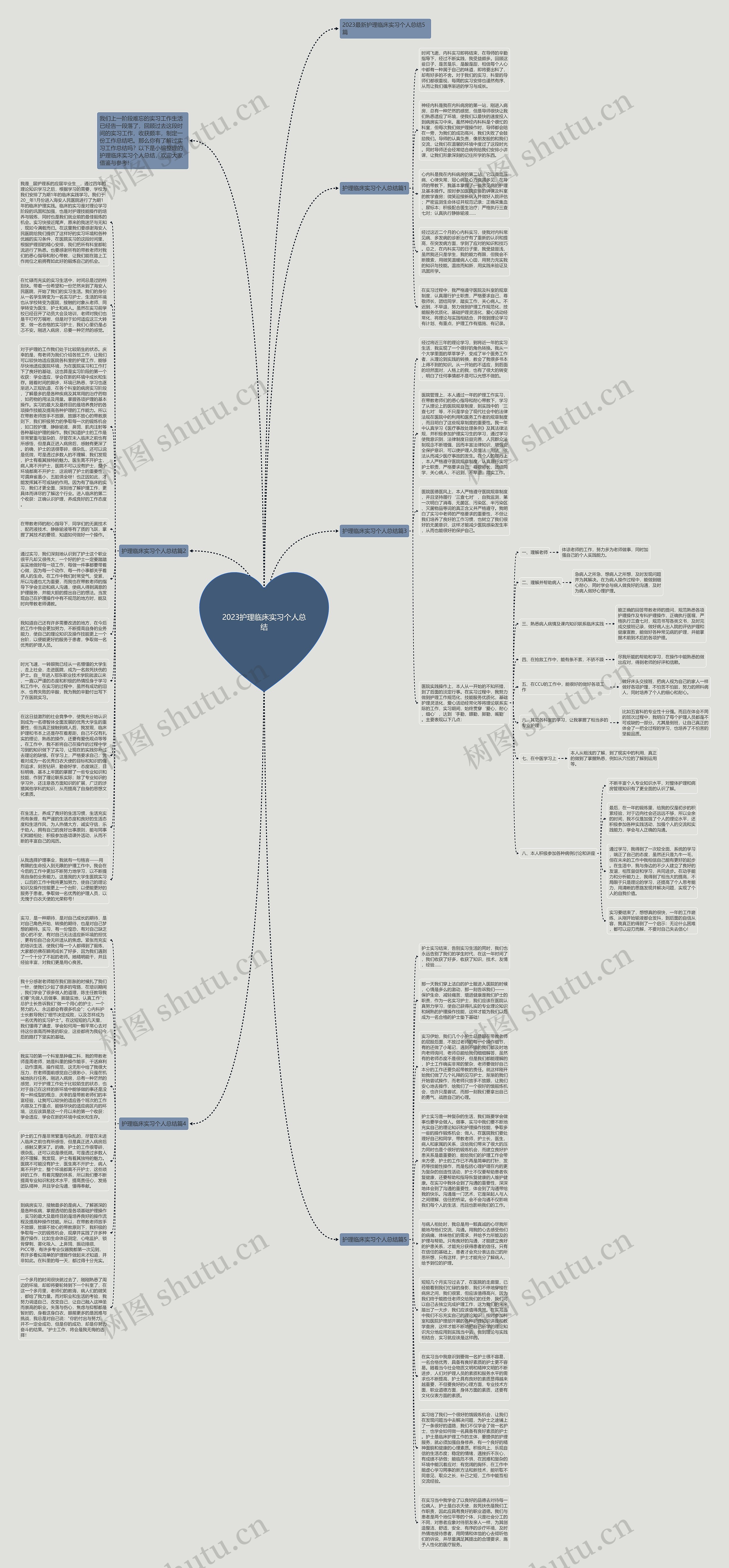2023护理临床实习个人总结思维导图