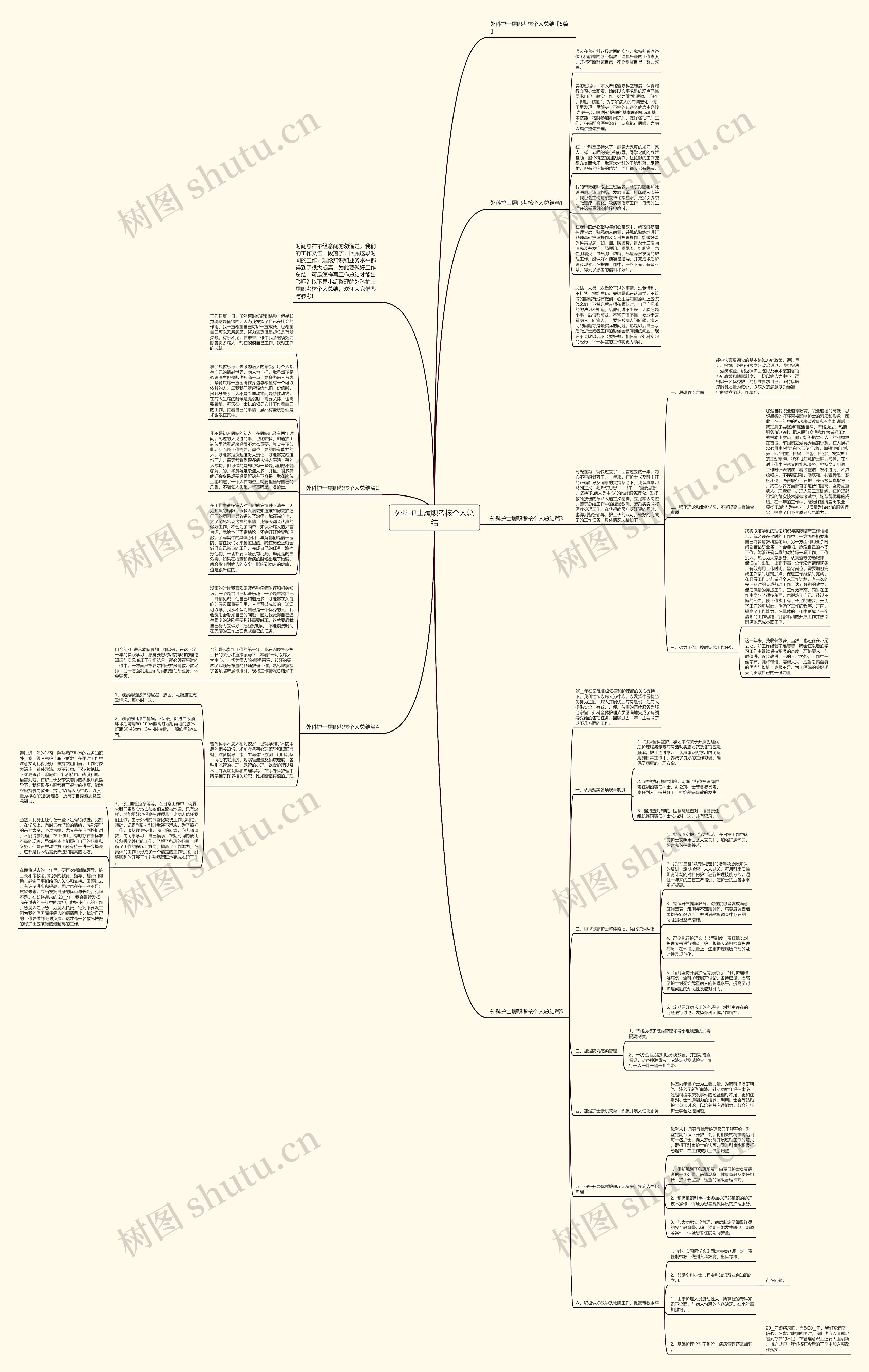 外科护士履职考核个人总结思维导图