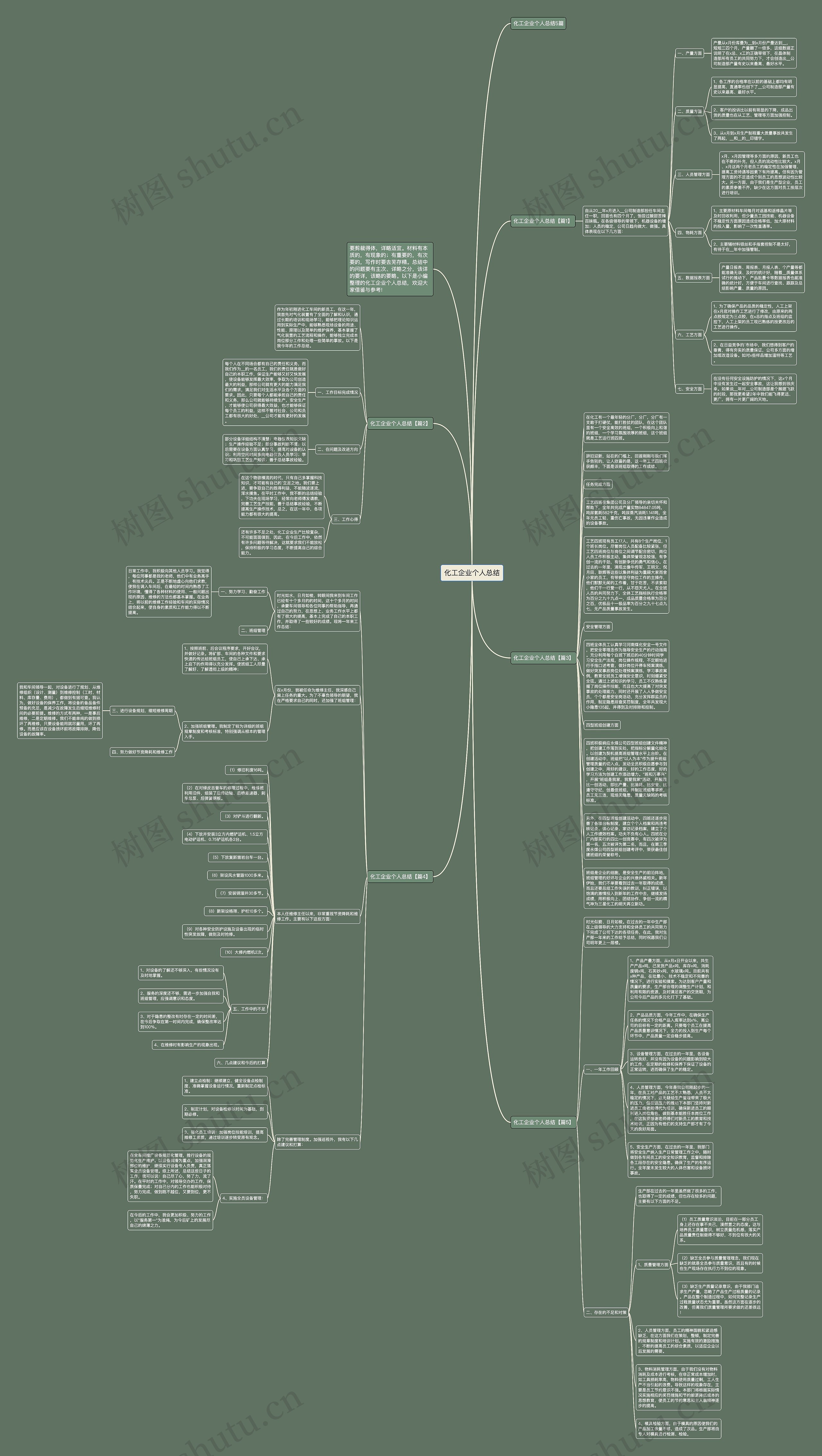 化工企业个人总结思维导图