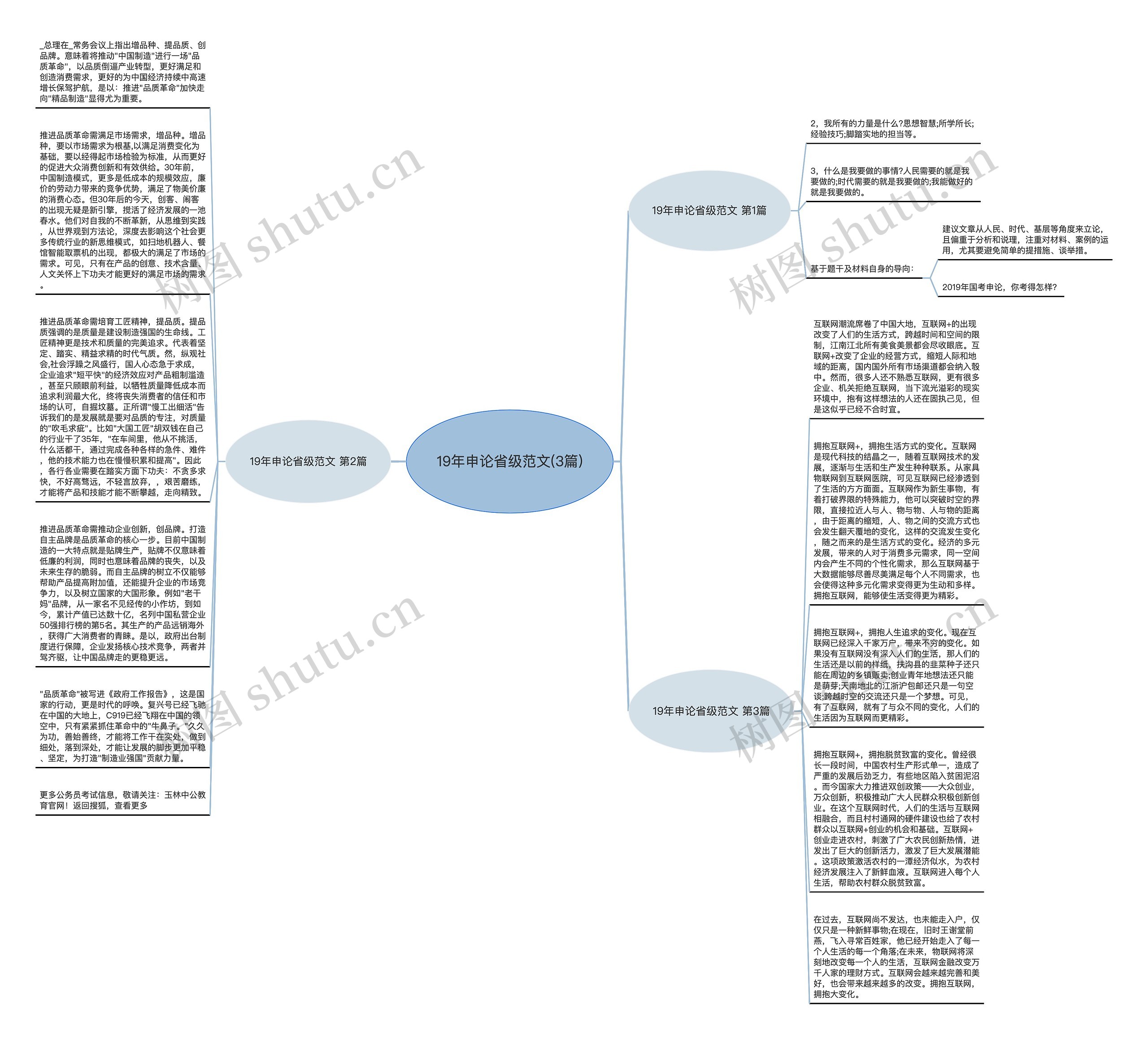 19年申论省级范文(3篇)思维导图