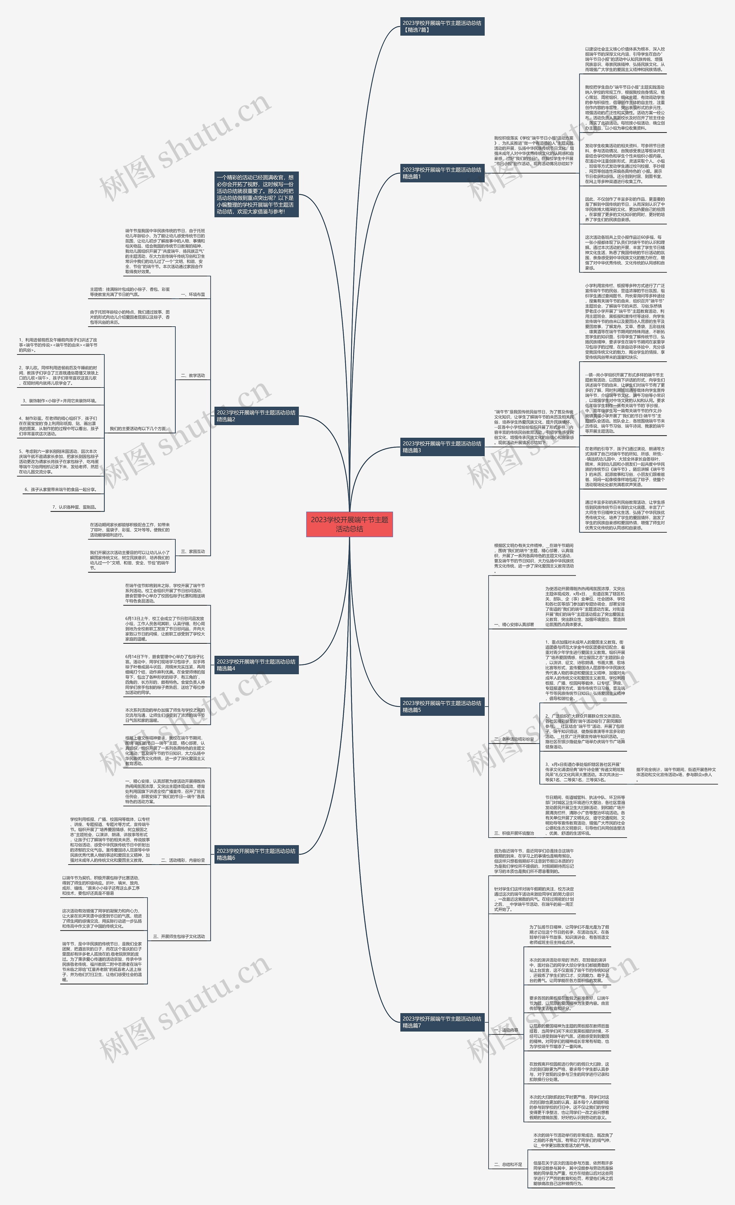 2023学校开展端午节主题活动总结思维导图