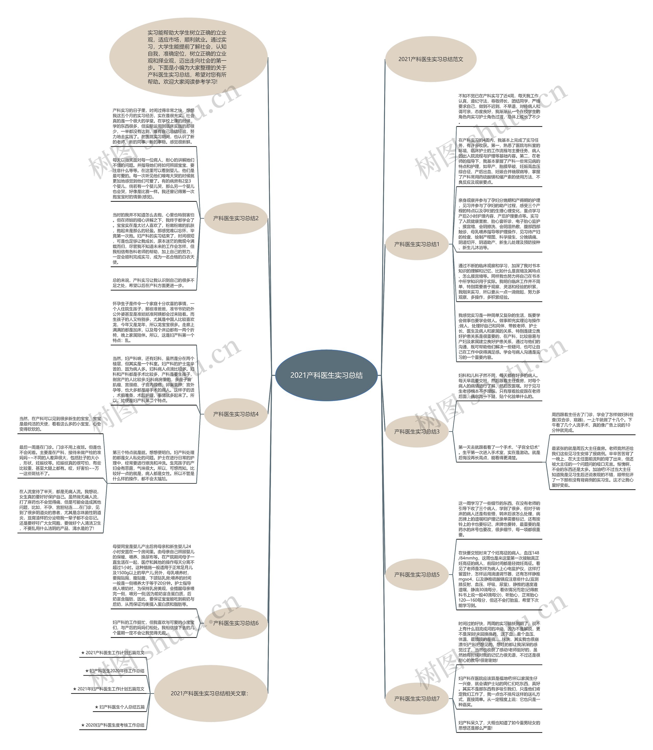 2021产科医生实习总结思维导图高清图 2021产科医生实习总结思维导图