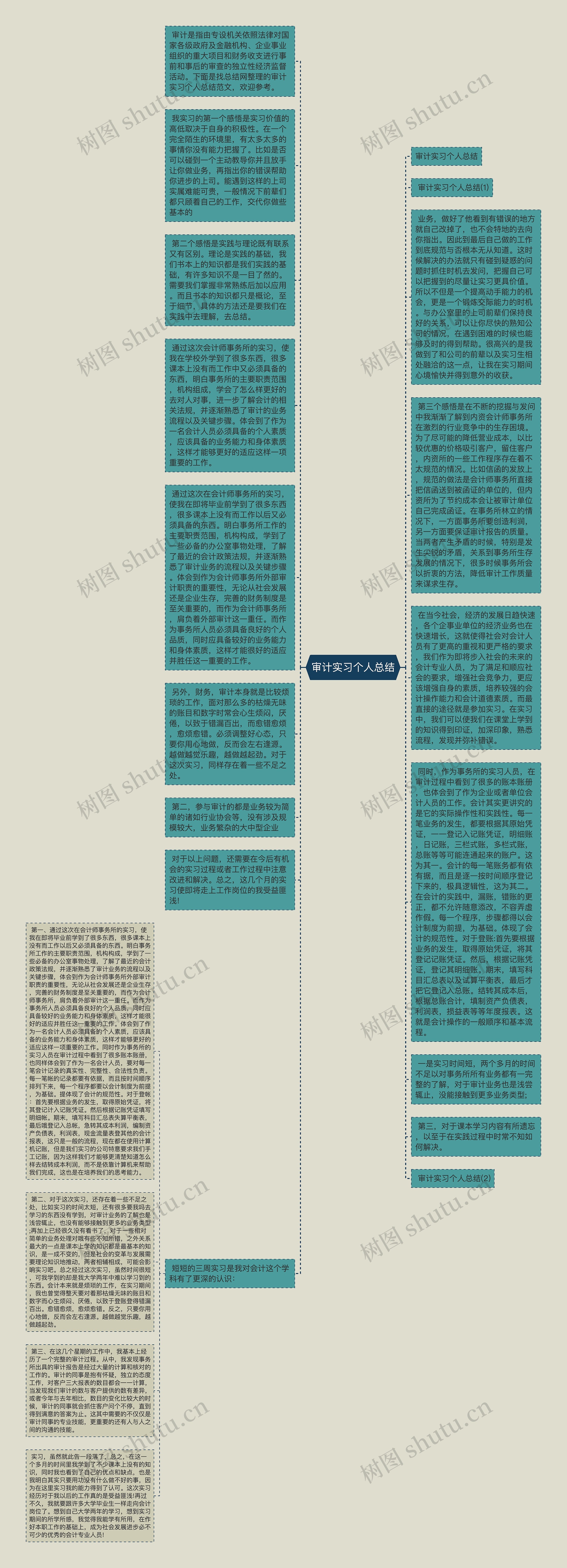 审计实习个人总结思维导图