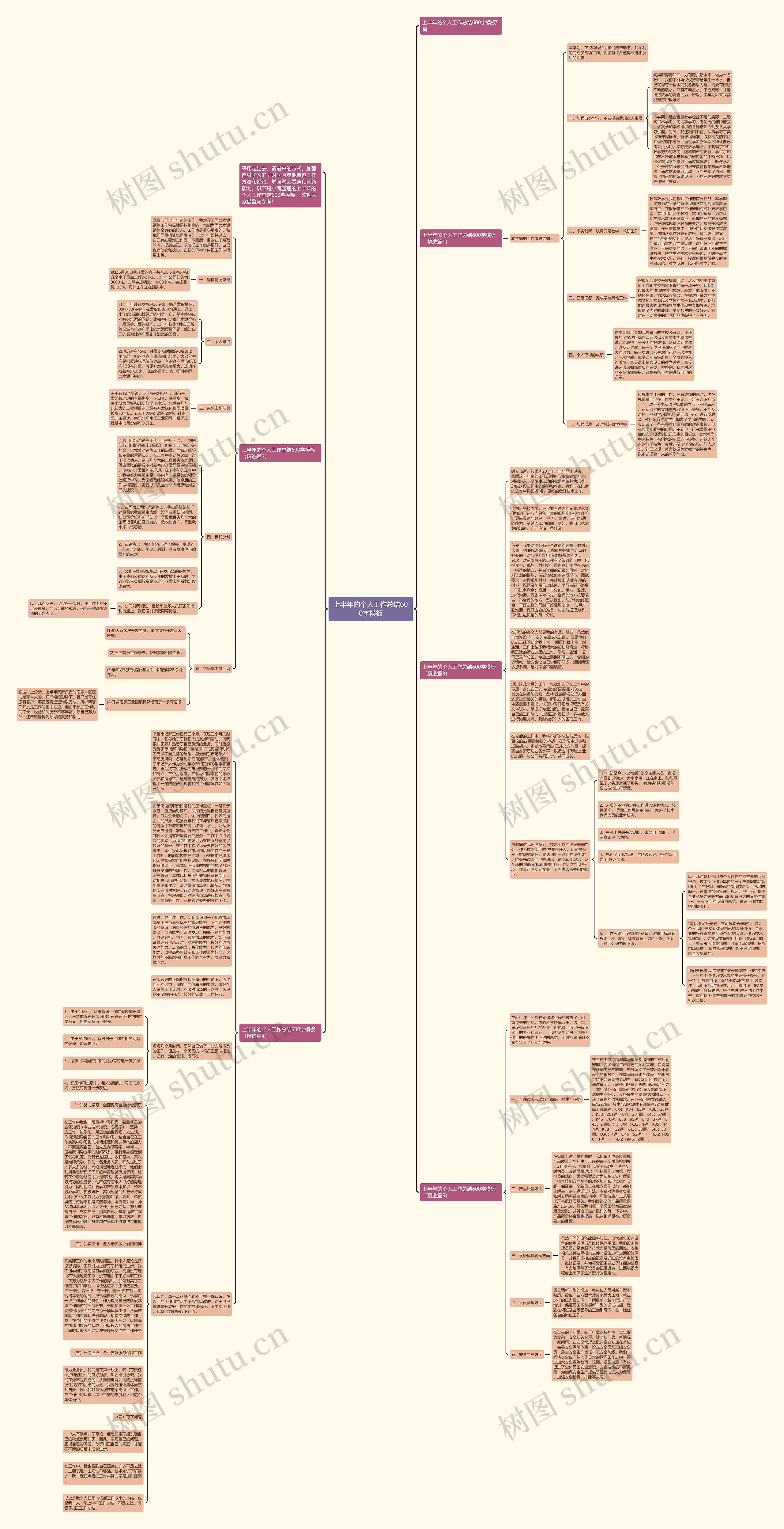 上半年的个人工作总结600字思维导图