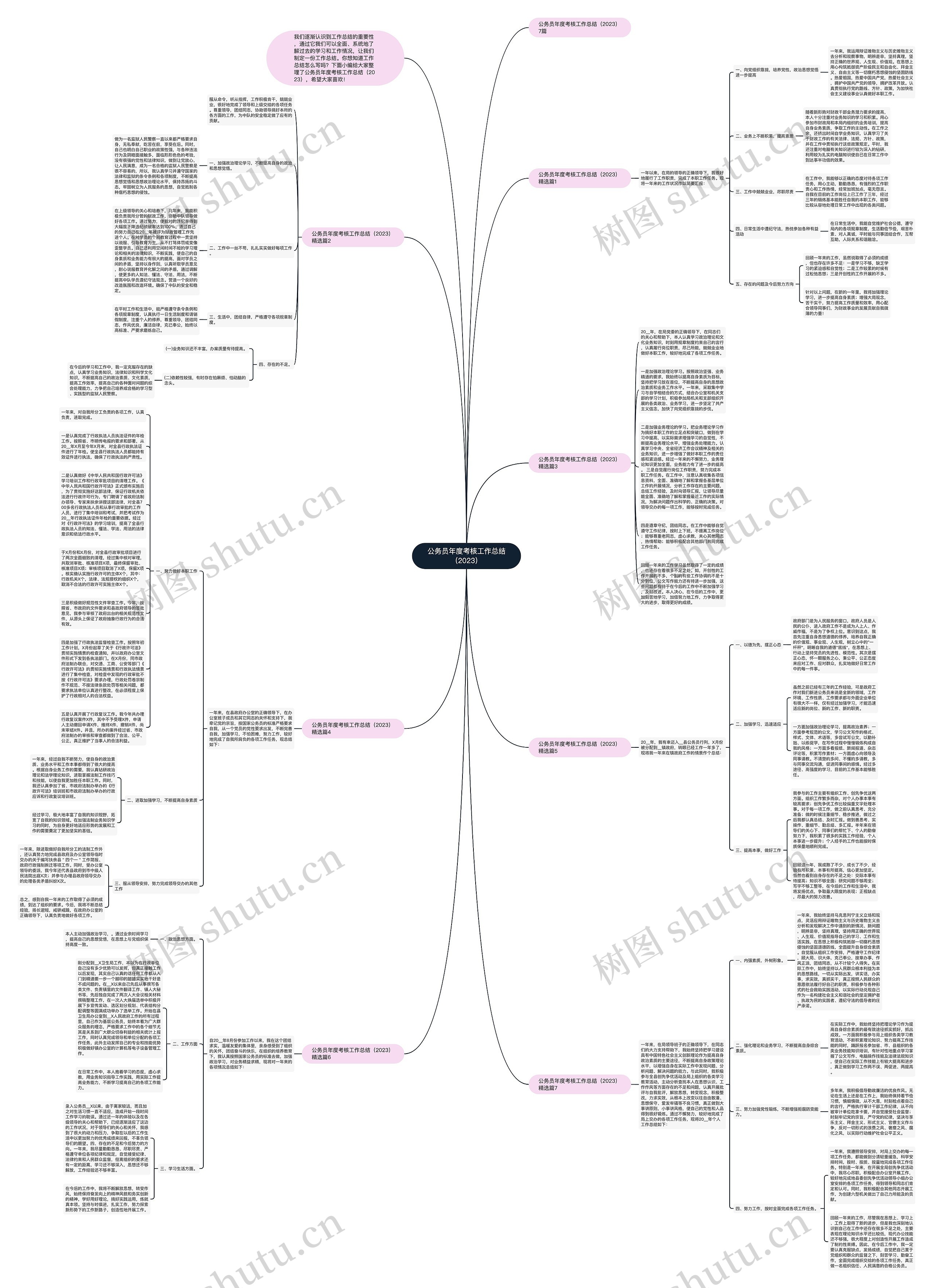 公务员年度考核工作总结（2023）思维导图